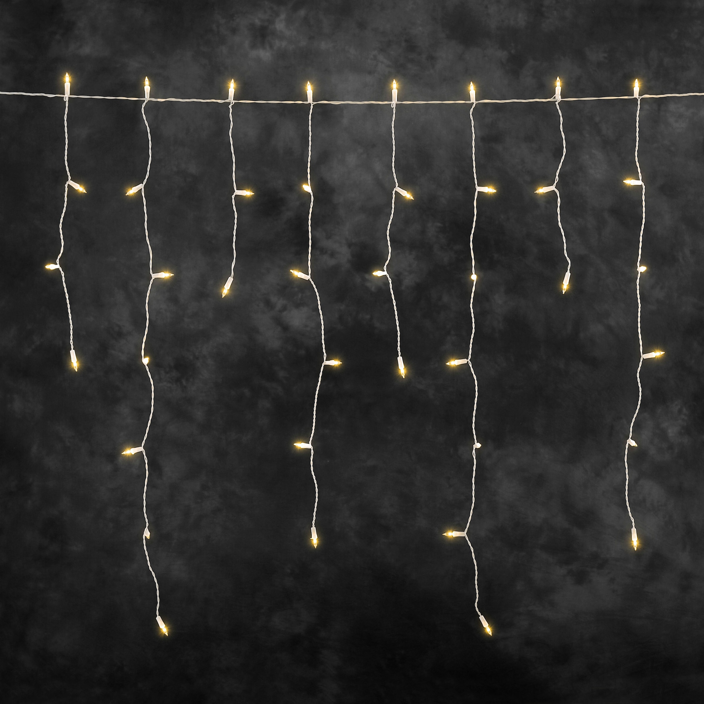 KONSTSMIDE LED-Lichtervorhang »Weihnachtsdeko bestellen LED Dioden auf Eisregen Lichtervorhang, St.-flammig, Raten aussen«, 200 bernsteinfarbene 200