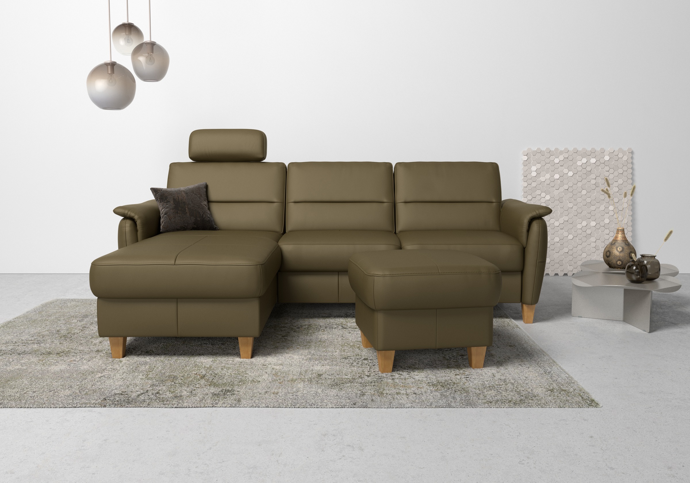 Home affaire Ecksofa »Palmera L-Form«, Federkern, wahlweise mit Bettfunktion und mit/ohne Bettkasten