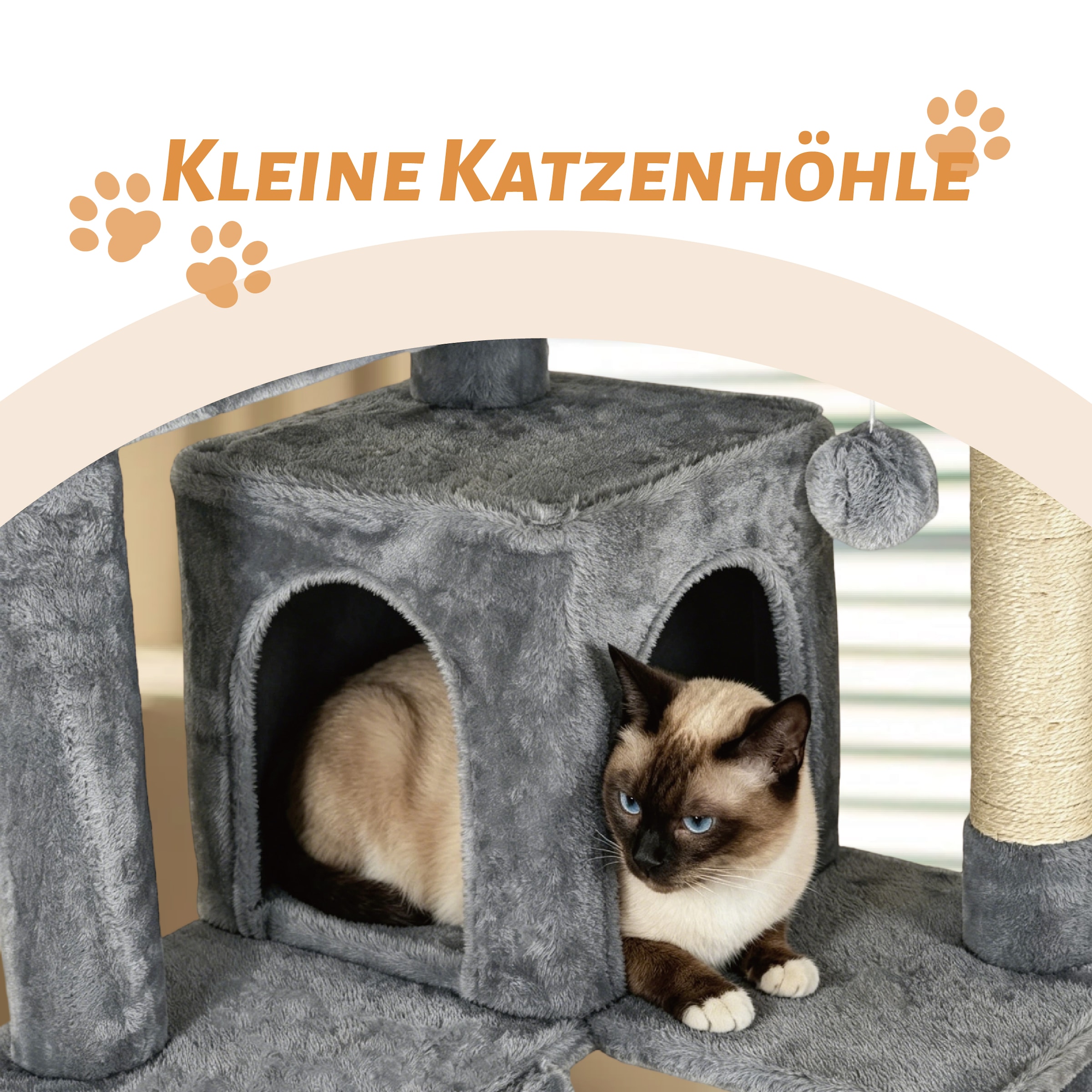 OTTO home Kratzbaum »Stubentiger« 156 cm hoch stabile Spanplatte, robuster Sisal und kuscheliger Plüsch