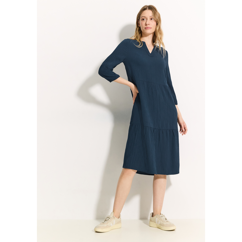 CECIL Tunikakleid Ohne Tasche Sommerkleid mit Struktur dark petrol blue XS (36) - N-Gr N-Gr XS (36) Tunikakleid von CECIL