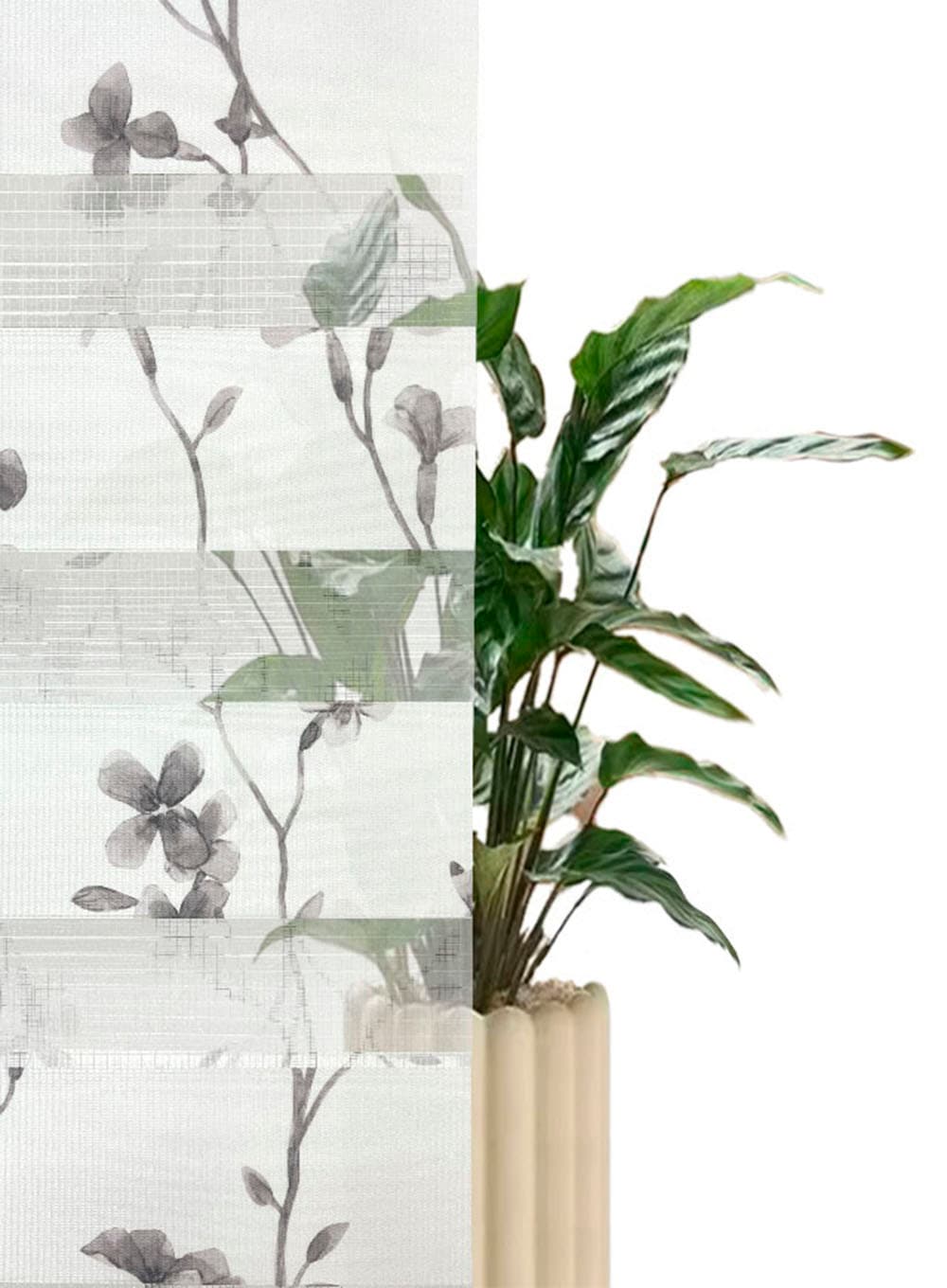 my home Doppelrollo »MINNA«, Lichtschutz, Sichtschutz, ohne Bohren, freihängend, mit Floralem Design NEUHEIT!