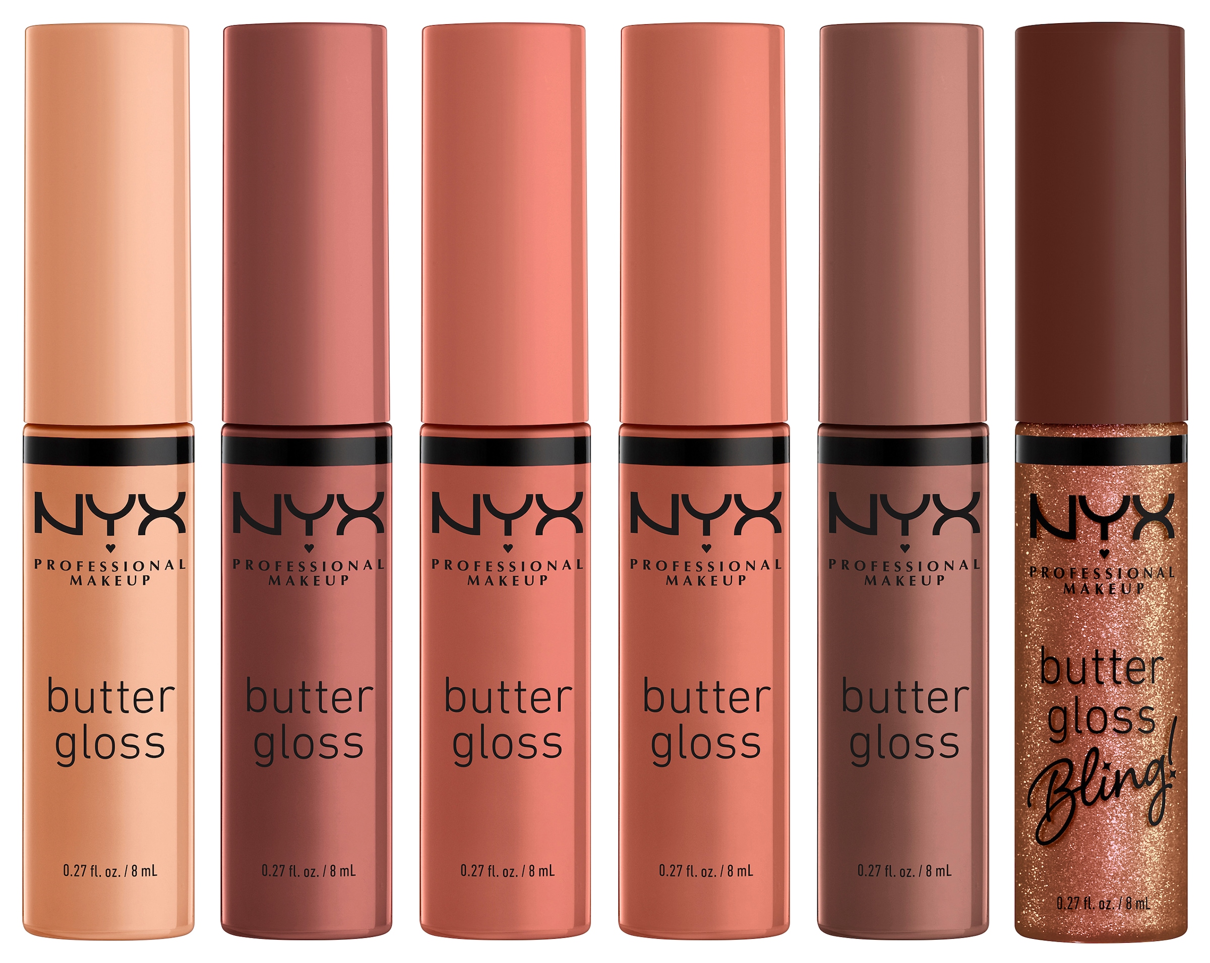 NYX PROFESSIONAL MAKEUP Lipgloss-Set »HOME ALONE BUTTER GLOSS PIZZA VAULT« Butterweiche Textur für geschmeidige, glänzende Lippen