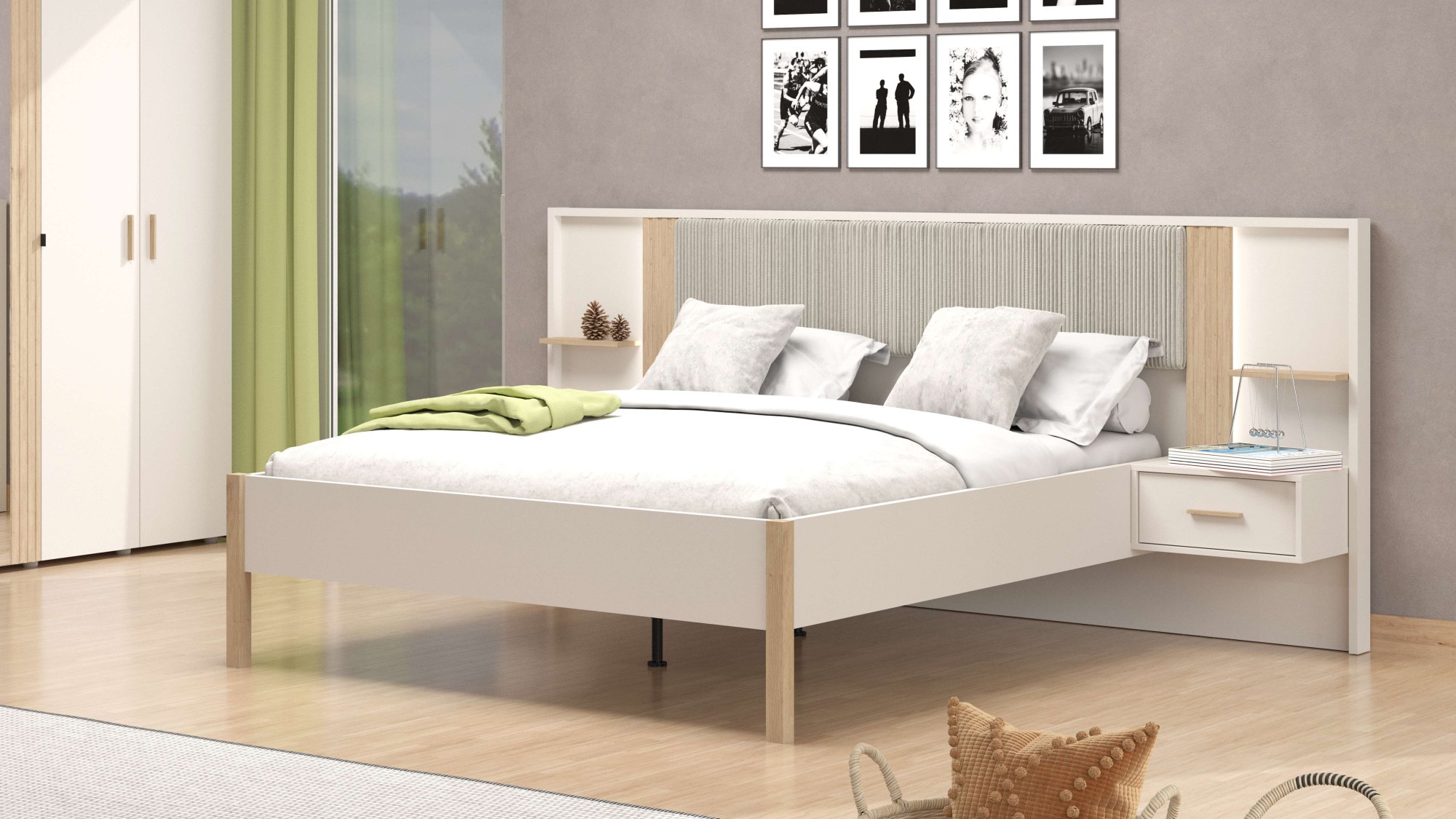 Home affaire Bett »Belfort Bettanlage, mit gepolstertem Kopfteil, weicher C günstig online kaufen