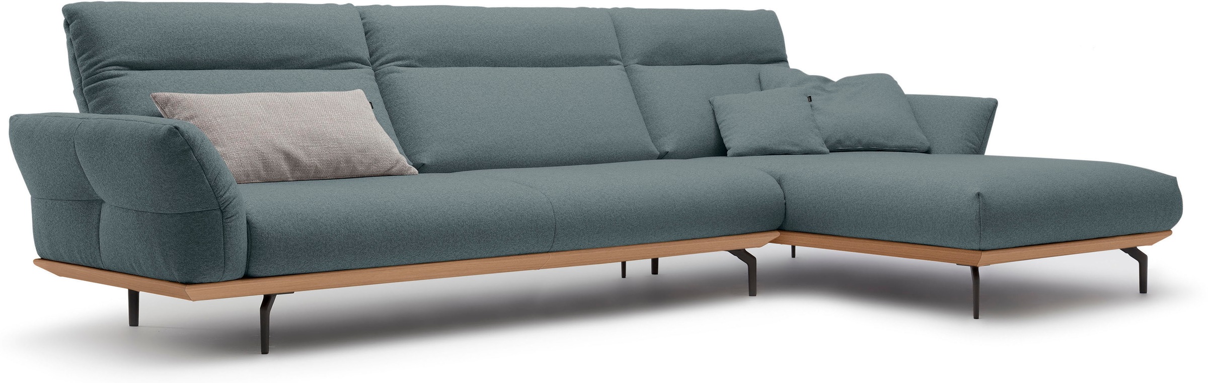 Creation BY ROLF BENZ Ecksofa »CR.460«, Sockel in Eiche, Winkelfüße in Umbr günstig online kaufen