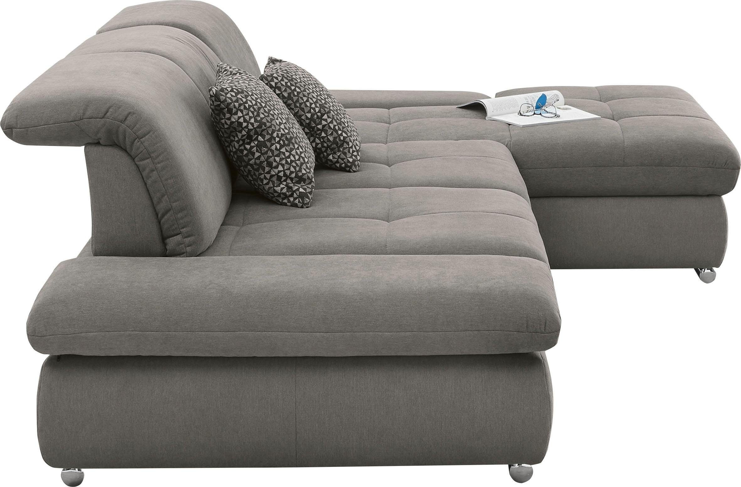 set one by Musterring Ecksofa »SO4100 V« mit verstellbaren Kopfteilen, wahlweise mit Funktionen, Cord-Bezug