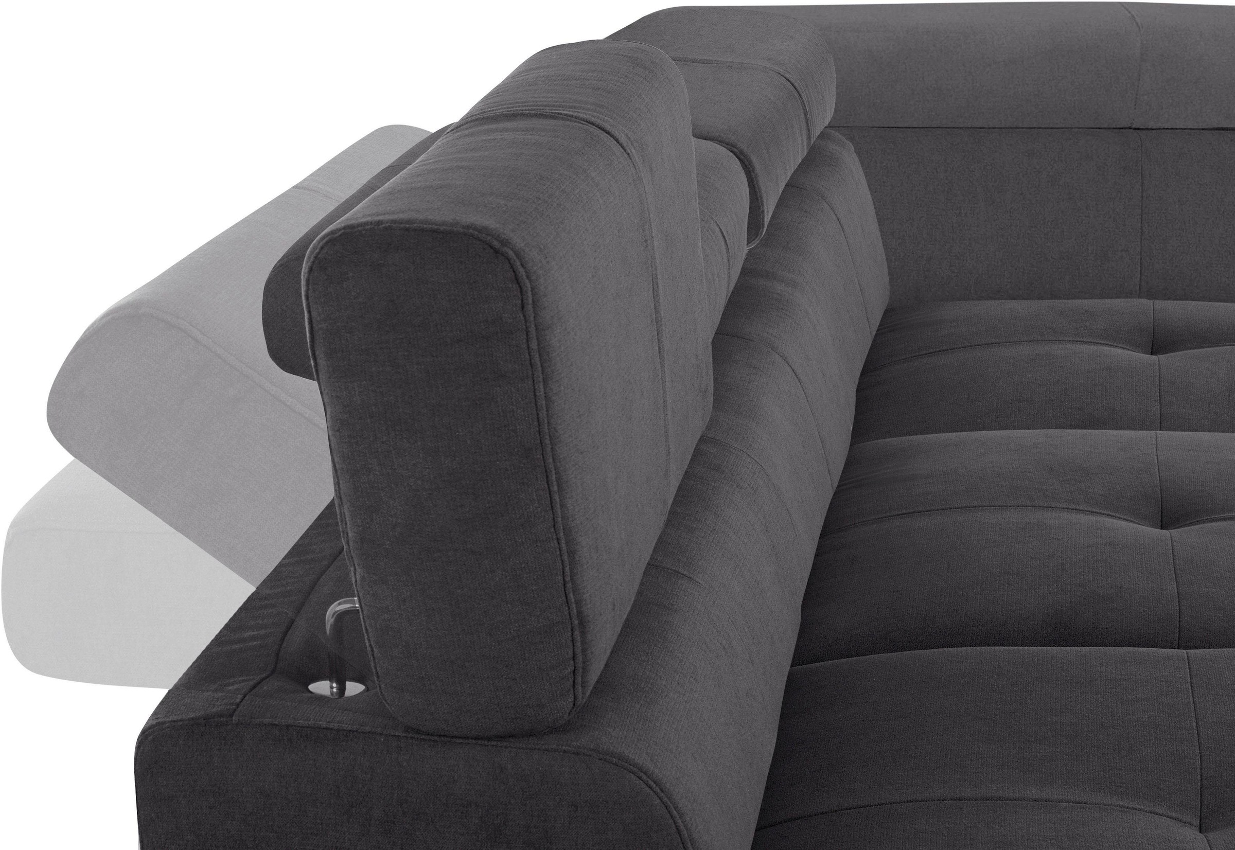 COTTA Polstergarnitur »Enterprise L-Form«, (Set), Set bestehend aus: Ecksofa mit Arm- & Kopfteilverstellung & Hocker