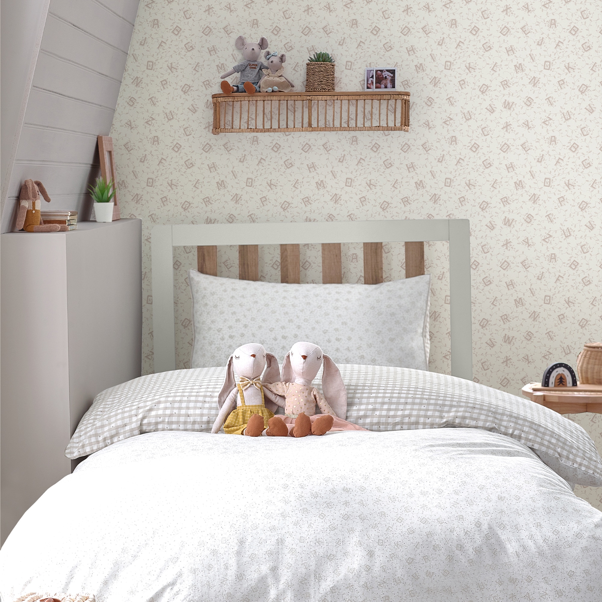 LAURA ASHLEY Vliestapete »Alphabet Dove Grey« floral texturiert 10mx52cm