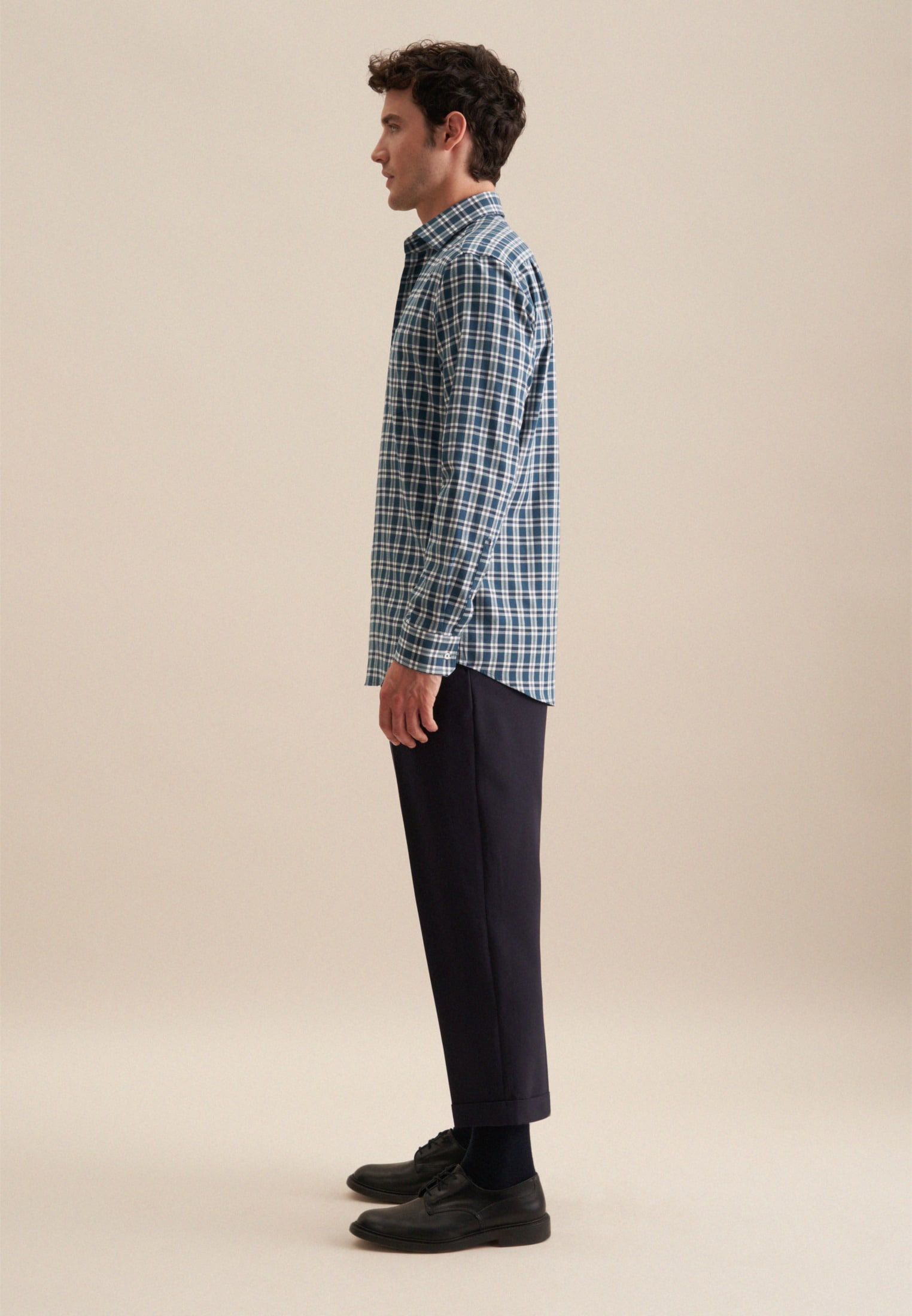 seidensticker Flanellhemd »Regular«, Regular Langarm Button-Down-Kragen Karo