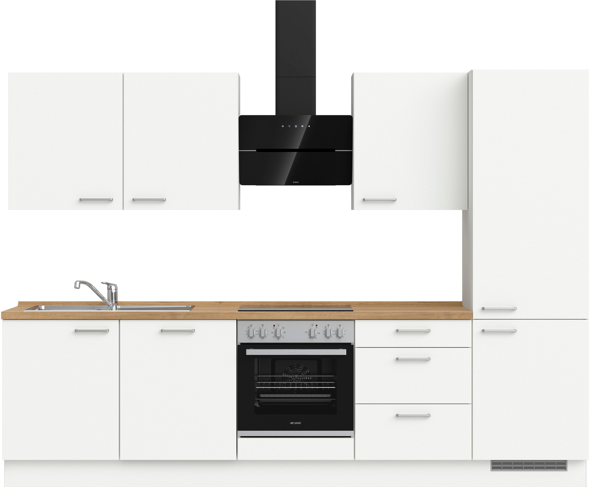 nobilia® Küchenzeile »"Touch II"«, vormontiert, Ausrichtung wählbar, Breite 300 cm, wahlw. mit E-Geräten