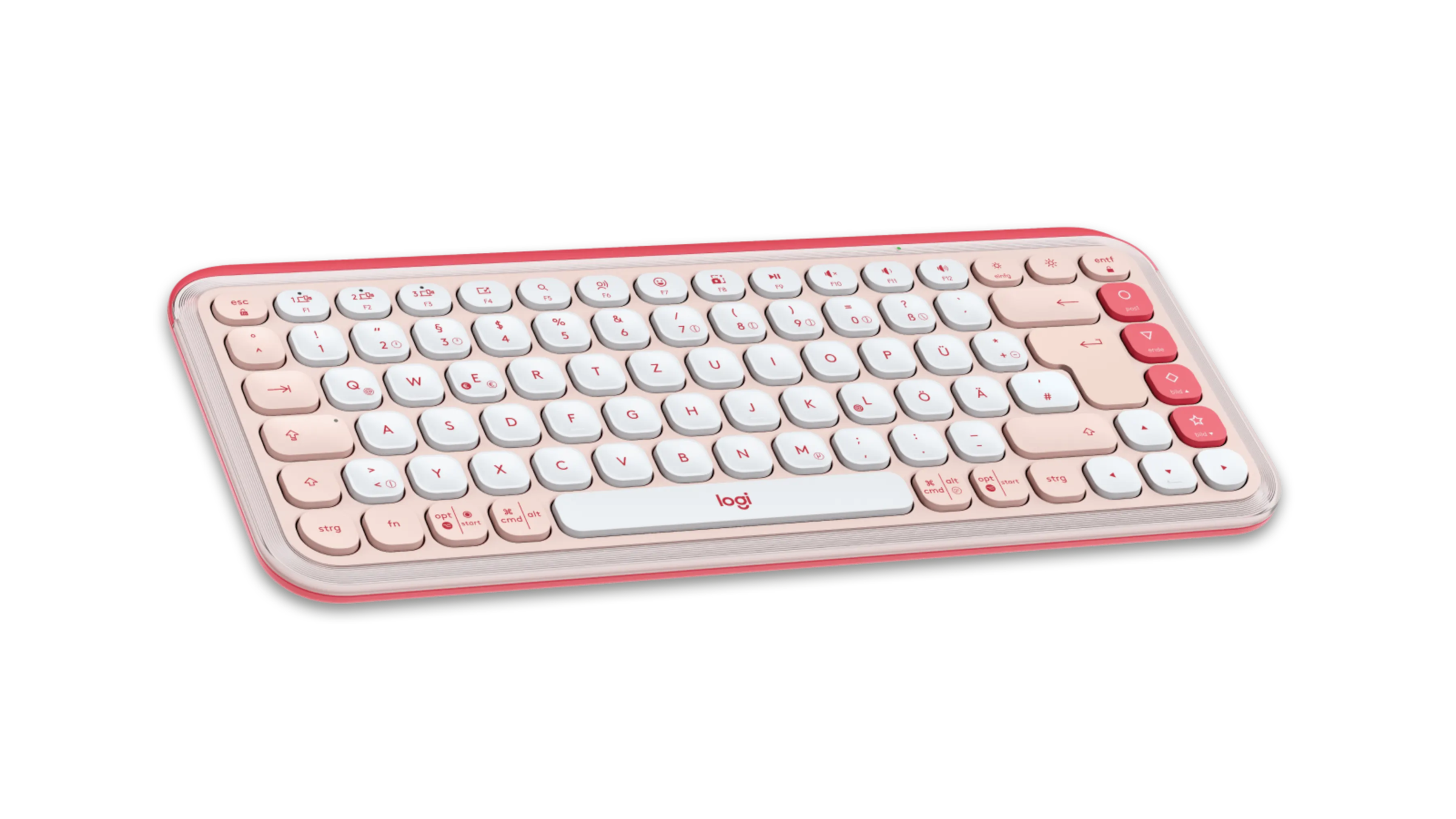 Logitech Gaming-Tastatur »POP ICON COMBO - ROSE - DEU - CENTRAL-419«, Hergestellt aus recyceltem Kunststoff