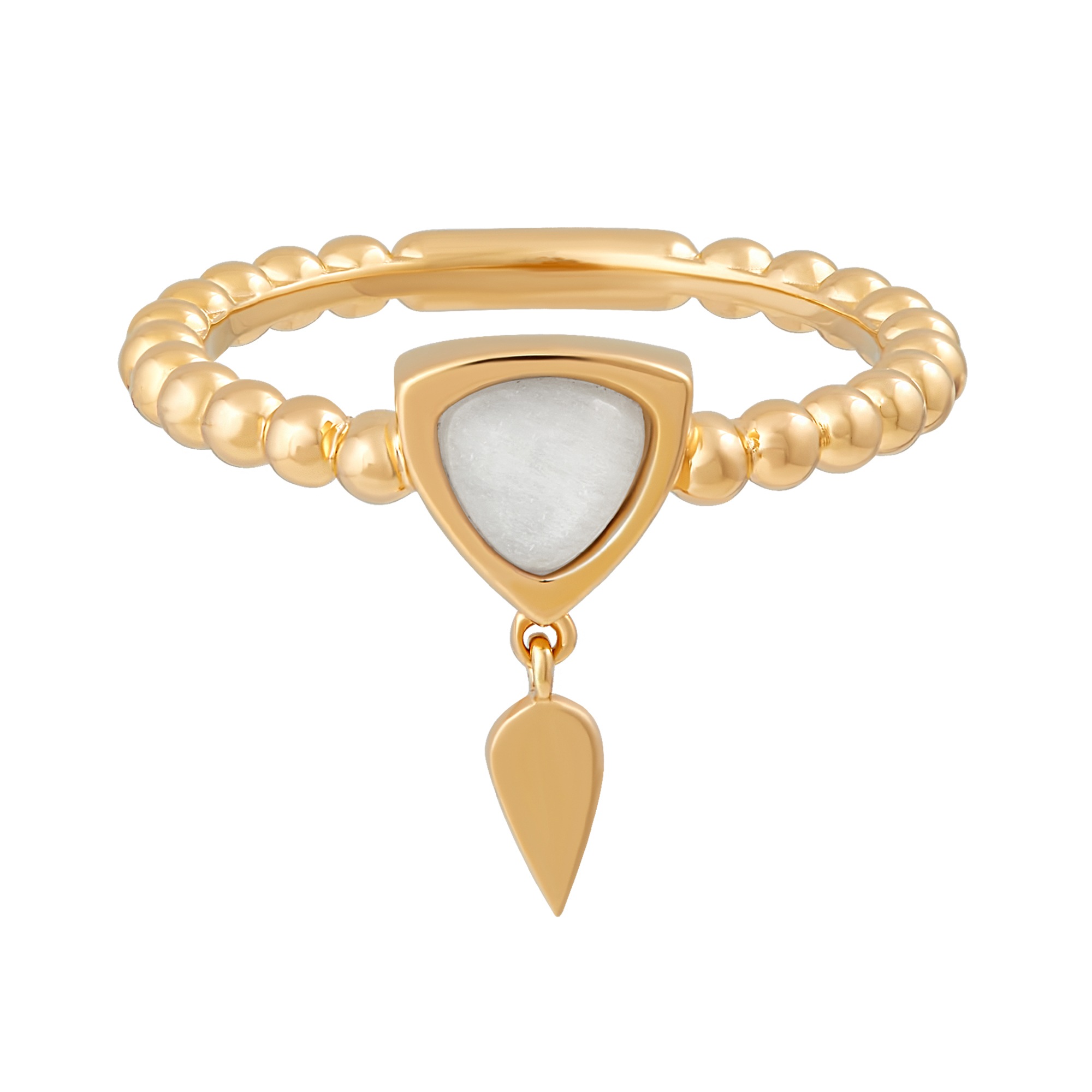 CAÏ Fingerring »925 Silber vergoldet weißer Mondstein«