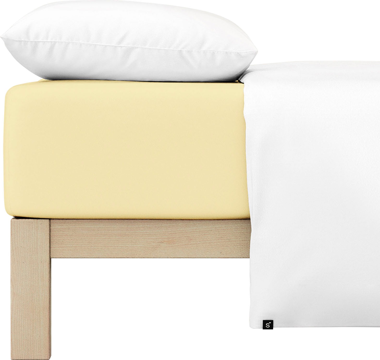 Schlafgut Spannbettlaken »PURE Bio-Baumwolle mit Elasthan, dehnbar blickdicht, straff, Bettlaken«, PREMIUM Laken für Matratzen bis 30cm Höhe, in 90x200, 140x200, 180x200