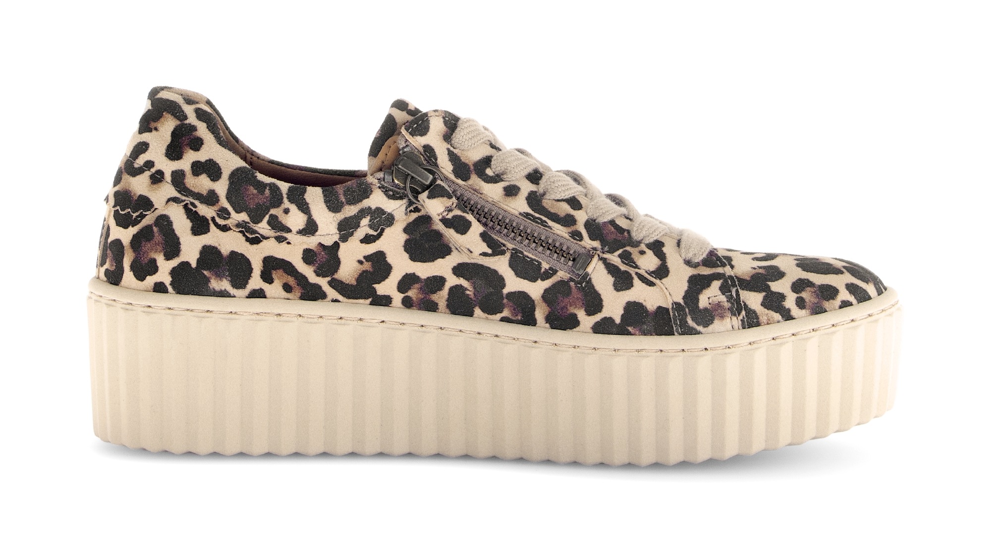 Gabor Plateausneaker, Freizeitschuh, Halbschuh, Schnürschuh im trendigen Leo-Look