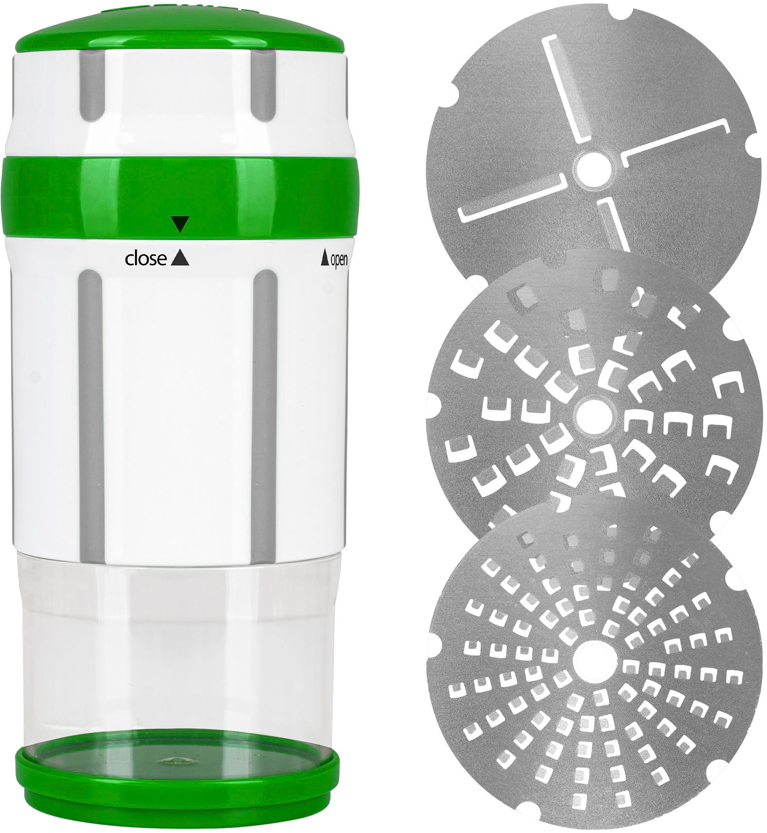 Genius Gemüse-Scheibenschneider »Nicer Dicer Maestro inkl. Knoblauch-Schneider G5, Set 6tlg«, (Spar-Set, 6 tlg.), Super handlich & immer im Einsatz, wechselbare Einsätze