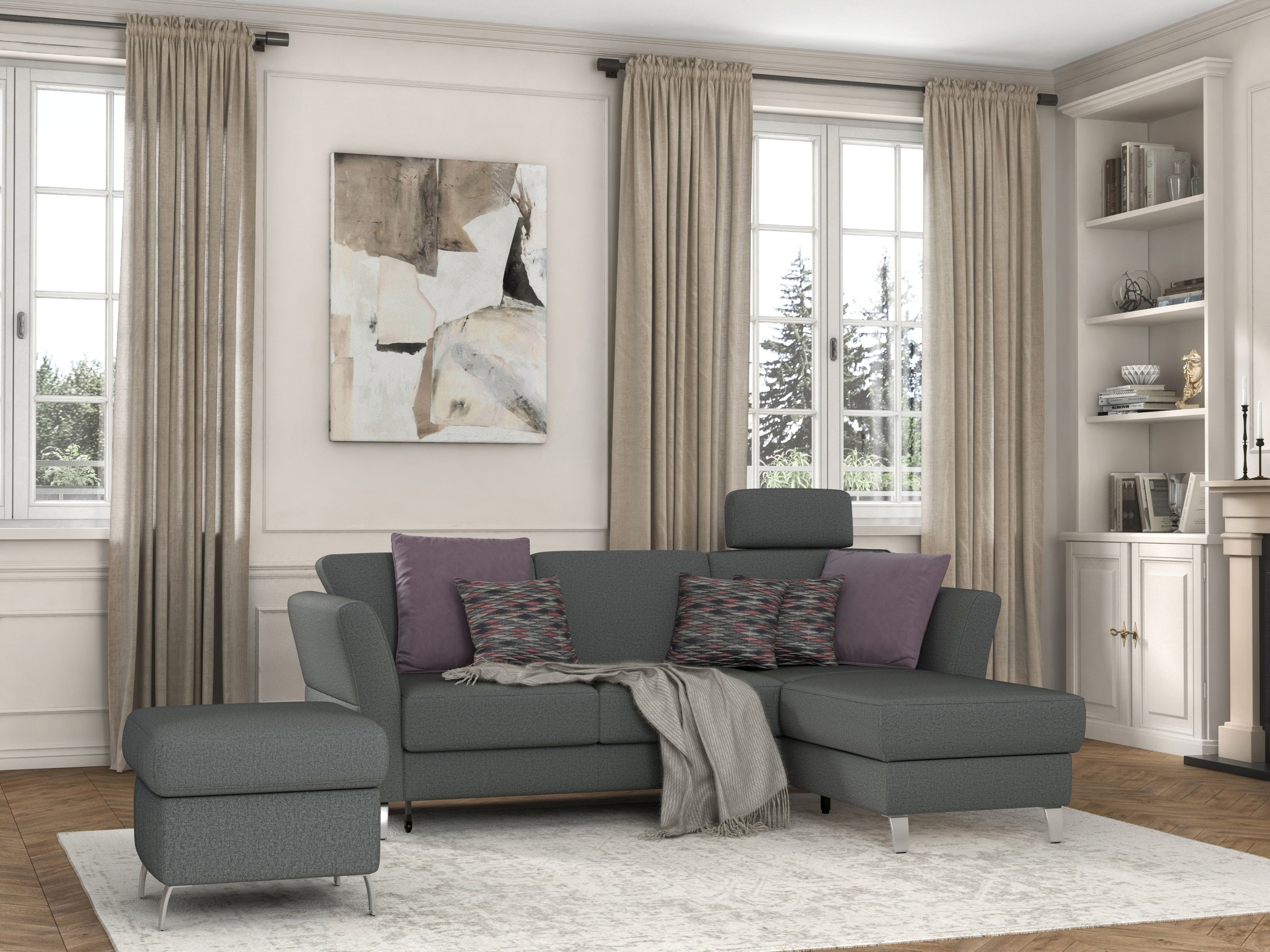 sit&more Ecksofa »Visby L-Form«, wahlweise mit Bettfunktion und Bettkasten, günstig online kaufen