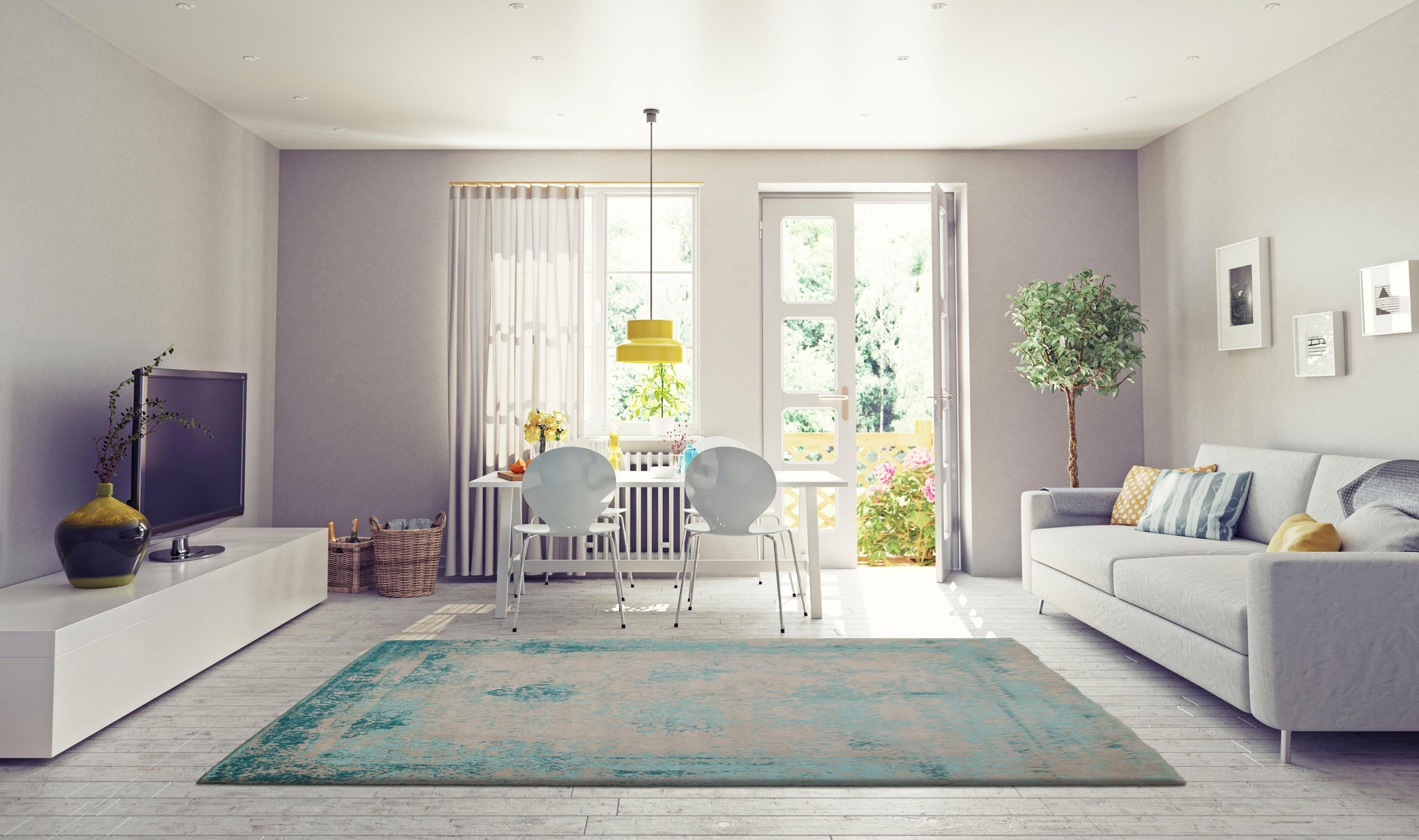 my home Teppich »Bosco«, rechteckig, 10 mm Höhe, Vintage Design, Wohnzimmer günstig online kaufen