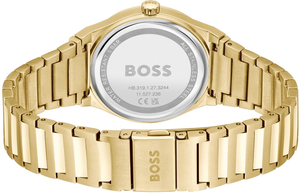 BOSS Quarzuhr »CANDOR LADIES«, Damenuhr, Armbanduhr, Leuchtindizes, Edelstahlarmband