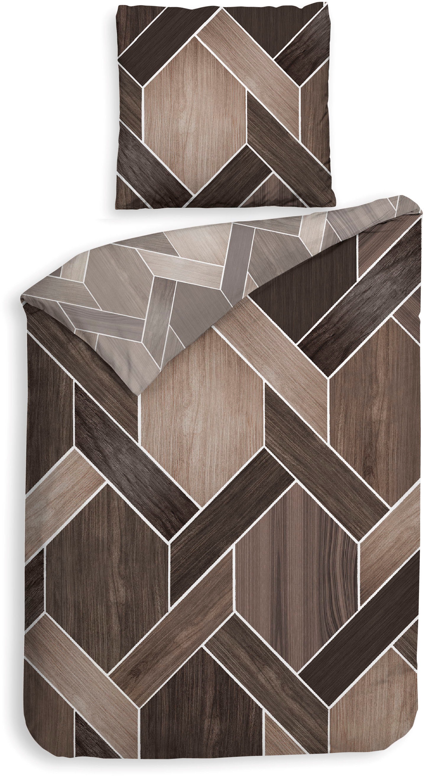 Heckett & Lane Wendebettwäsche »Murdock« 2 Stk. tlg. 100% Baumwolle, hochwertiges Mako-Satin, Bettwäsche ab 135x200 cm.