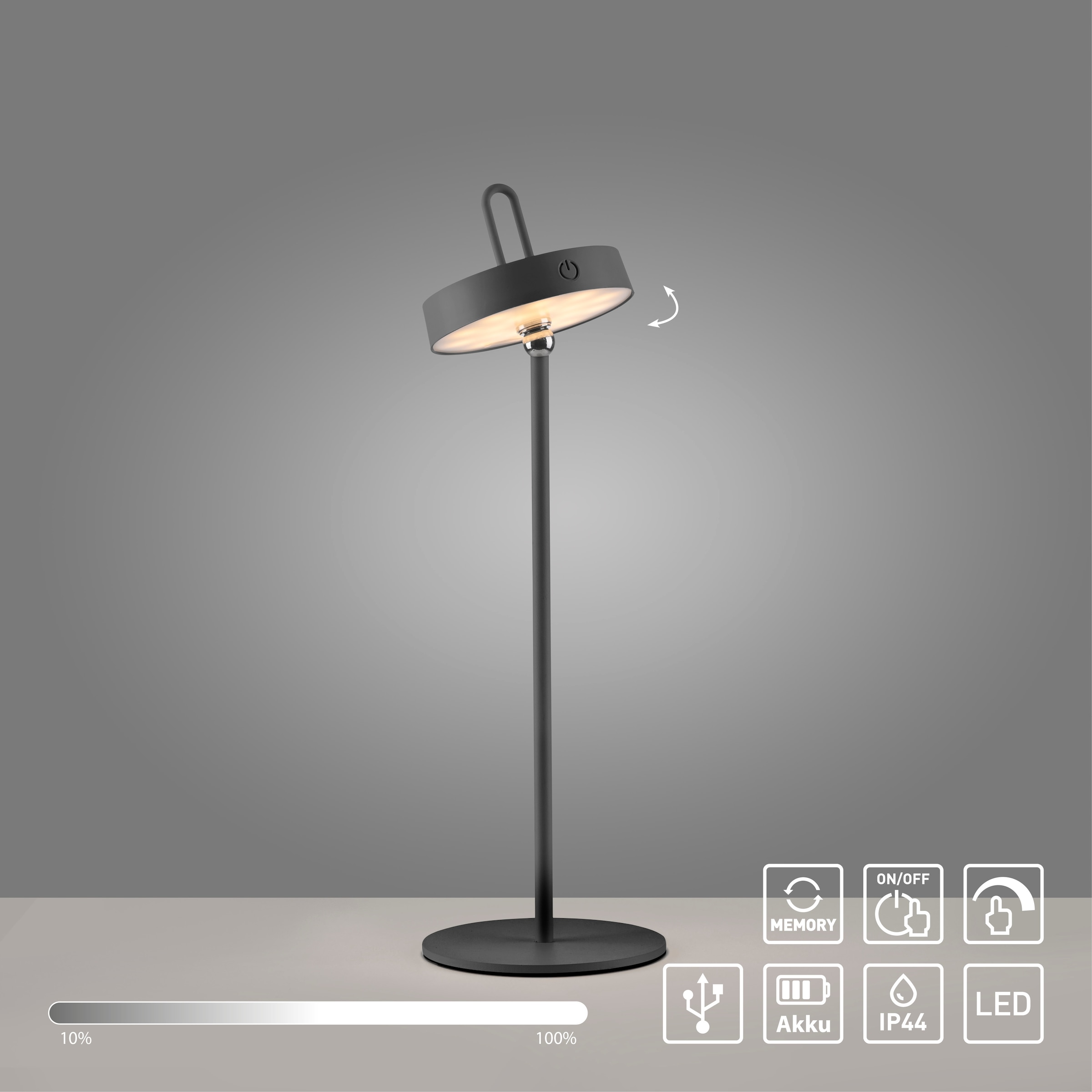 JUST LIGHT Tischleuchte »AMAG«, 1 flammig, Leuchtmittel LED-Modul | LED fest integriert, Akkuleuchte