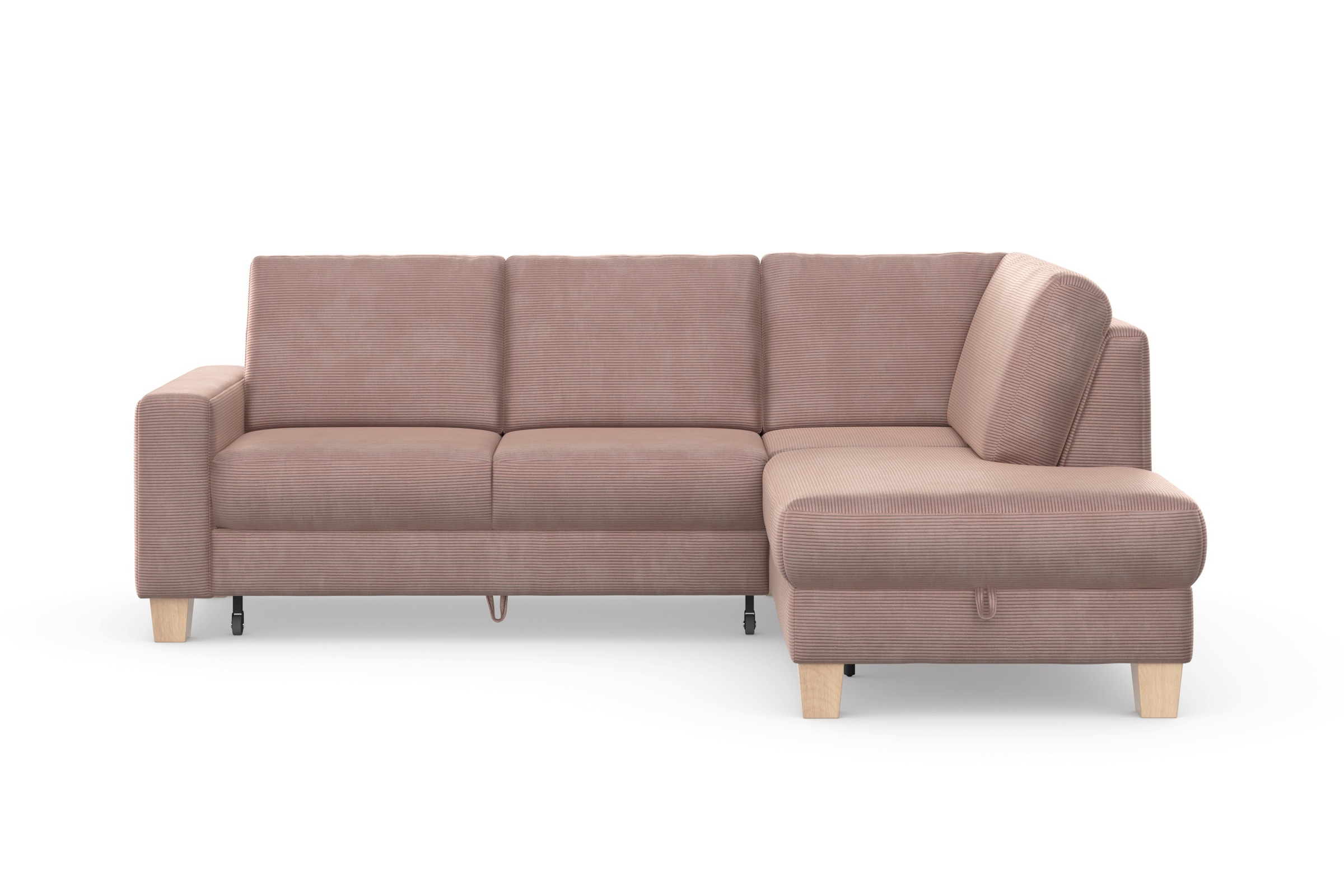 Home affaire Ecksofa »Summer L-Form«, mit Ottomane, wahlweise mit Bettfunktion und Bettkasten, Cord-Bezug