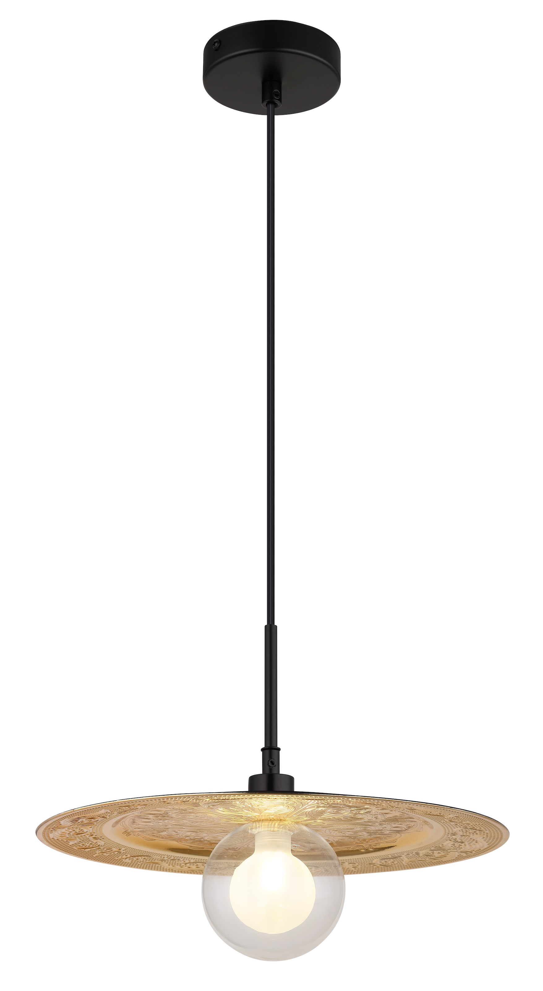 GLOBO LIGHTING Hängeleuchte »RIGA«, Leuchtmittel G9 | ohne Leuchtmittel, Hängelampe / Schlafzimmer / Küche / Esszimmer / Wohnzimmer /gold /rund