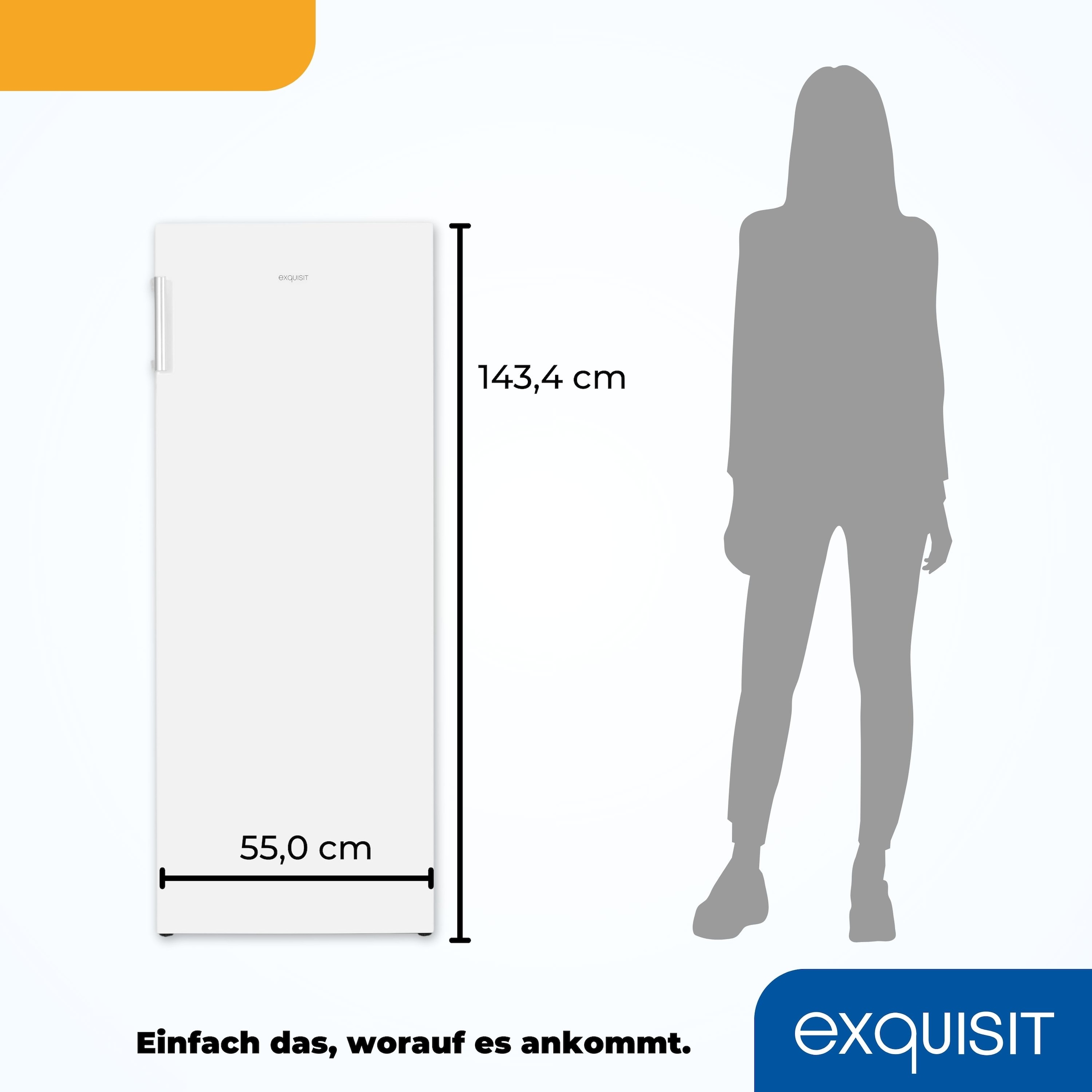 exquisit Gefrierschrank »GS230-H-010E« 143,4 cm hoch 55 cm breit 4*-Gefrierschrank  mit praktischem Griff – leicht & bequem zu öffnen