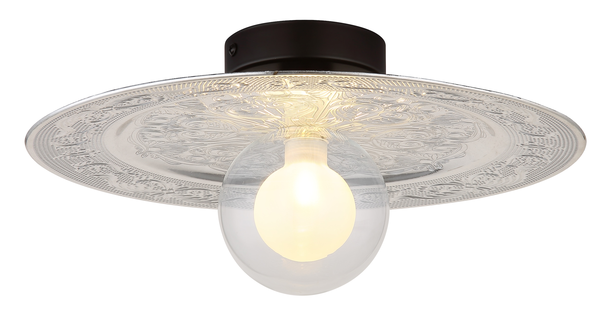 GLOBO LIGHTING Deckenleuchte »RIGA«, Leuchtmittel G9 | ohne Leuchtmittel, Deckenlampe / Schlafzimmer / Büro / Wohnzimmer / silber / rund