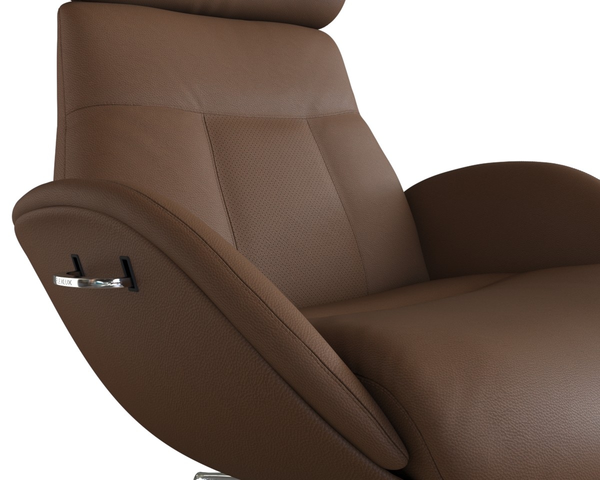 FLEXLUX Relaxsessel »Elegant, Funktionssessel, verstellbarer Rücken- und Kopfstütze«, Premium Komfort, Rücken- und Kopfteilverstellung, Drehbar, Fuß Alu