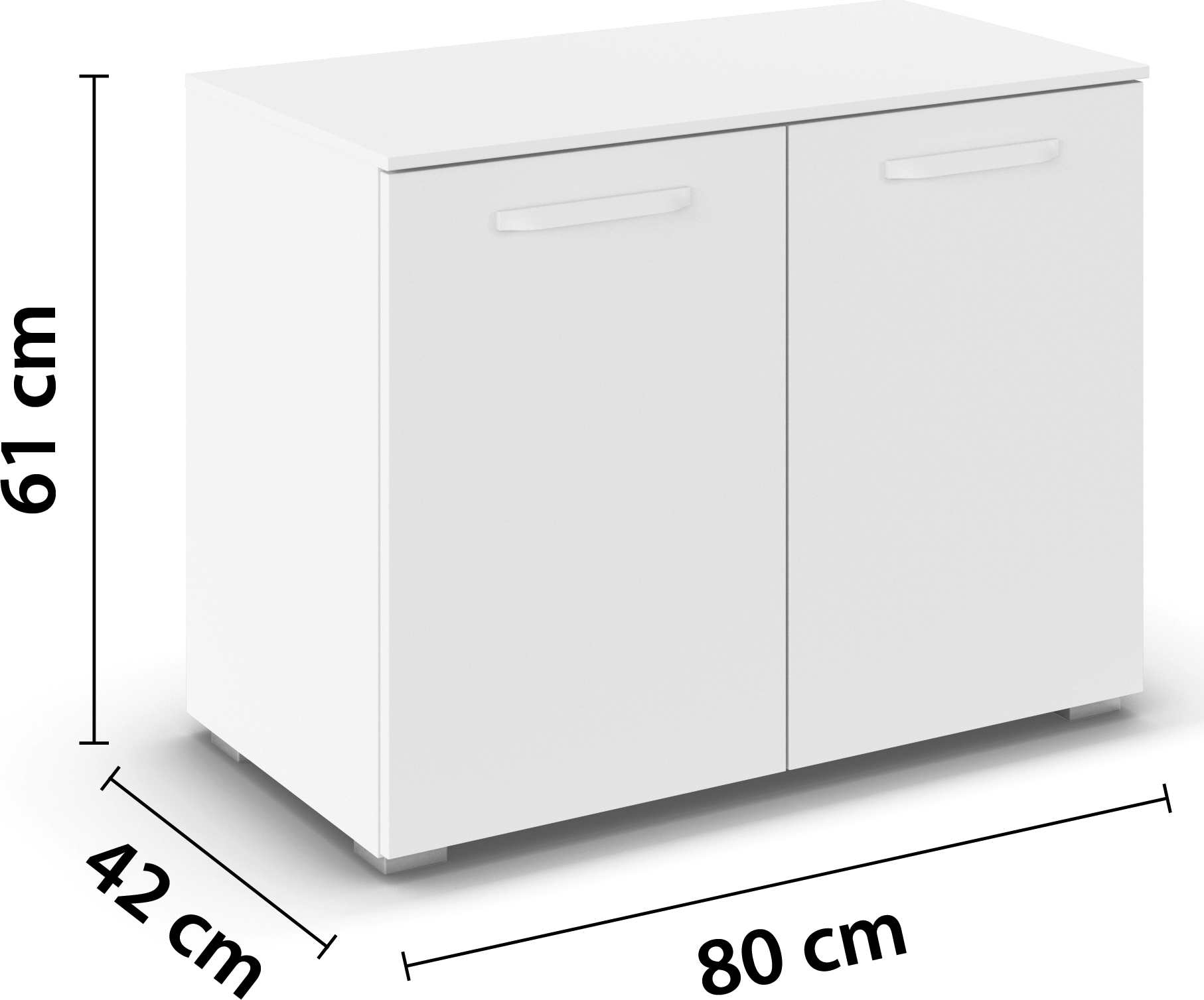 rauch Sideboard »Türkommode Kommode Lowboard OTELI mit Dekor- und Hochglanzfront« Breite 80 cm inkl. Soft-Close-Funktion,  mit 2 Türen, Einlegeboden variabel einsetzbar MADE IN GERMANY