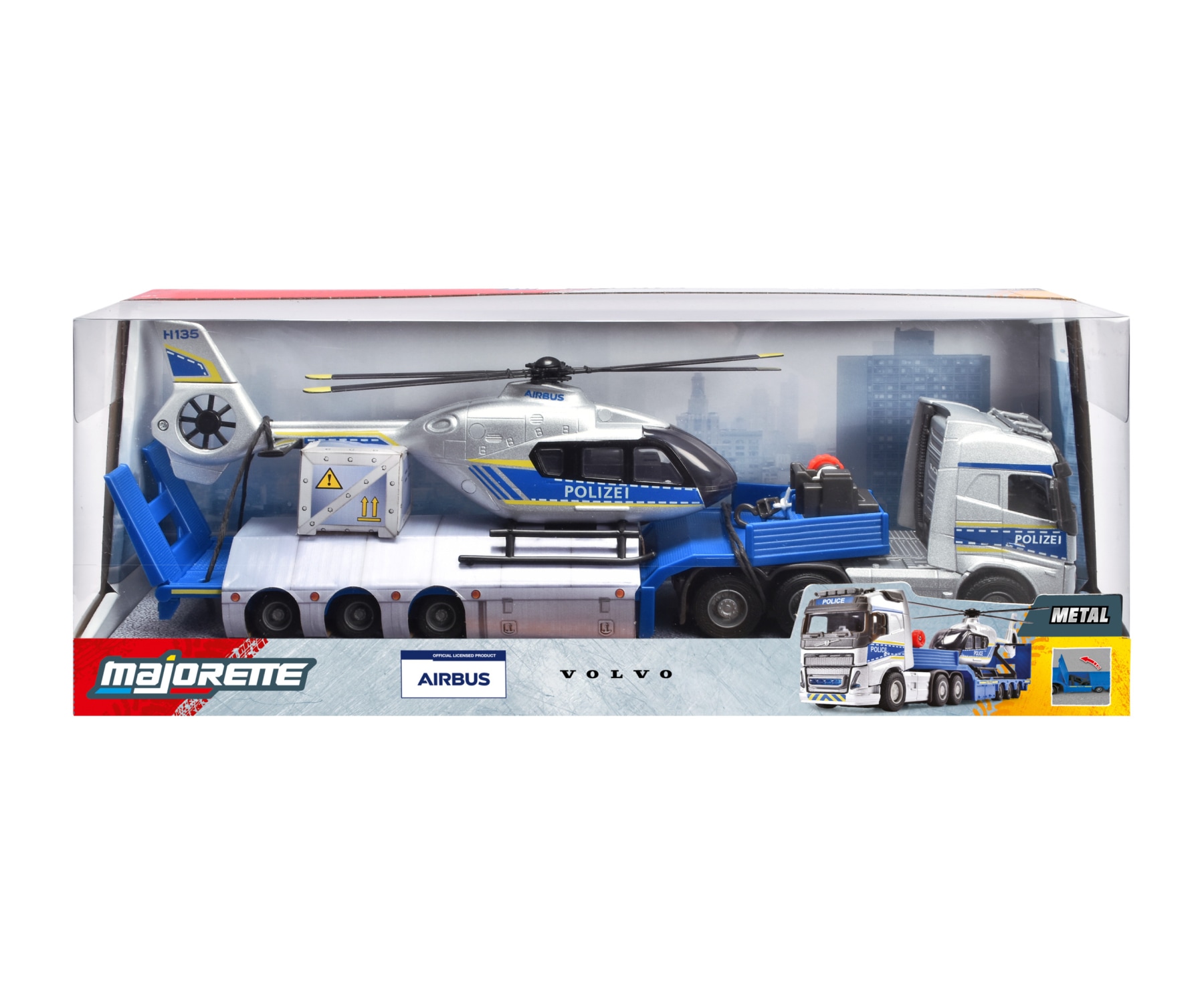 majORETTE Spielzeug-Polizei »Volvo Polizei Truck+Heli«