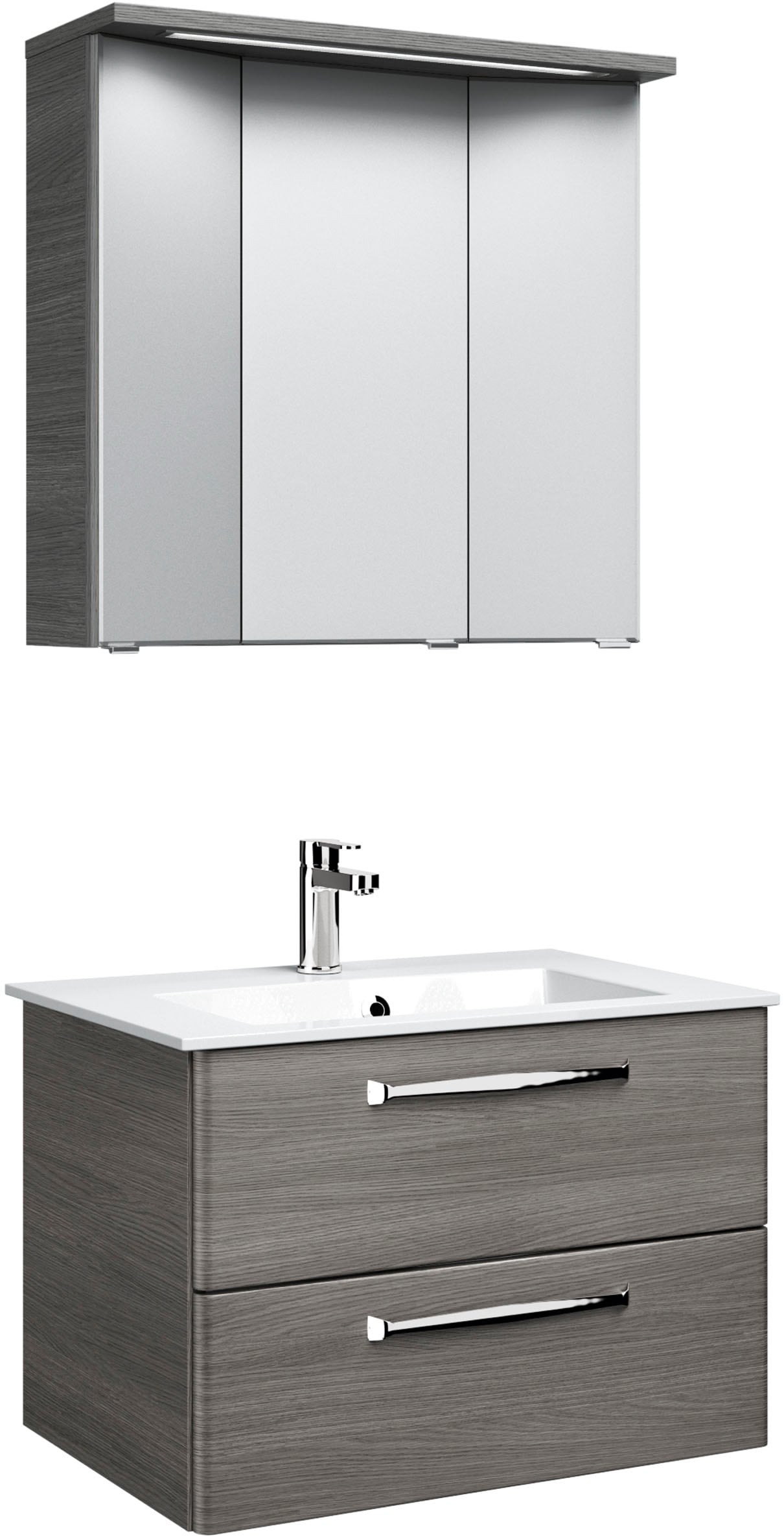 Saphir Badmöbel-Set »Trentino 2-teilig Mineralmarmor-Waschtisch mit LED-Spi günstig online kaufen