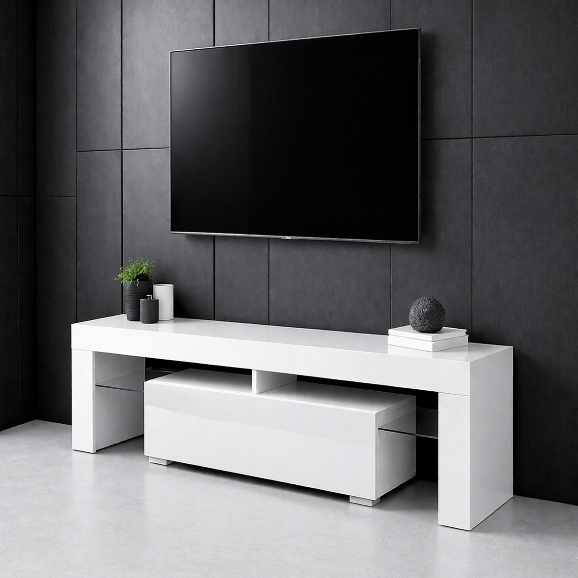 OTTO home Lowboard »MONICA, TV-Board, TV-Kommode, TV-Schrank, TV-Unterschrank, TV-Möbel« Modernes Hochglanz TV-Board in 2 Farben, grifflos mit Push-to-Open