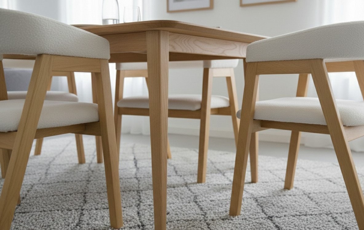 Jahnke Armlehnstuhl »BOW SIT DUO« (Set) Esszimmerstuhl (2er Set), Massivholz, Boucle-Stoff,bis 110kg belastbar