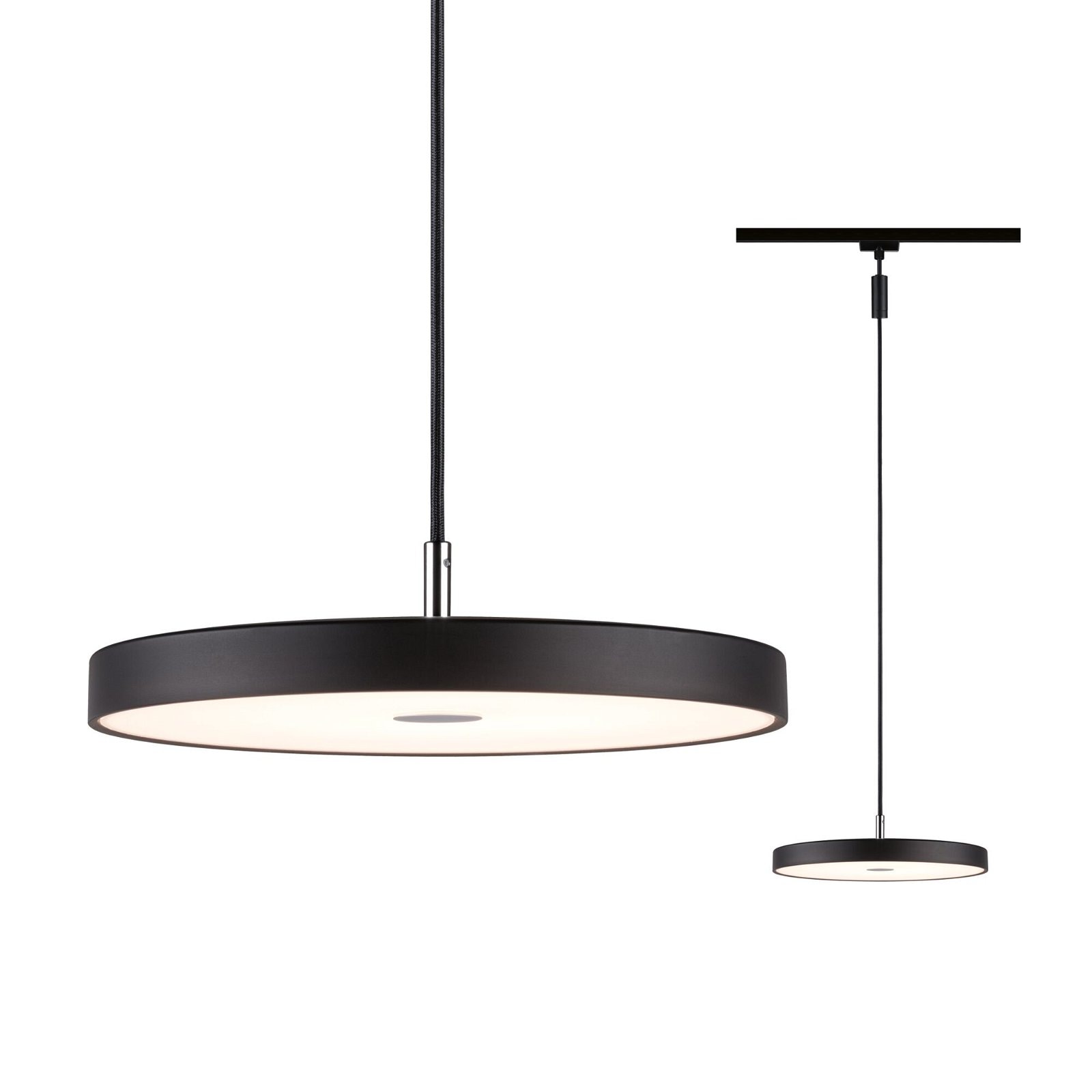 Paulmann Schienensystem-Leuchten »URail Pendel Hildor 850lm 15W 3000K 230V Chrom matt«, 3-Step-Dimmbar