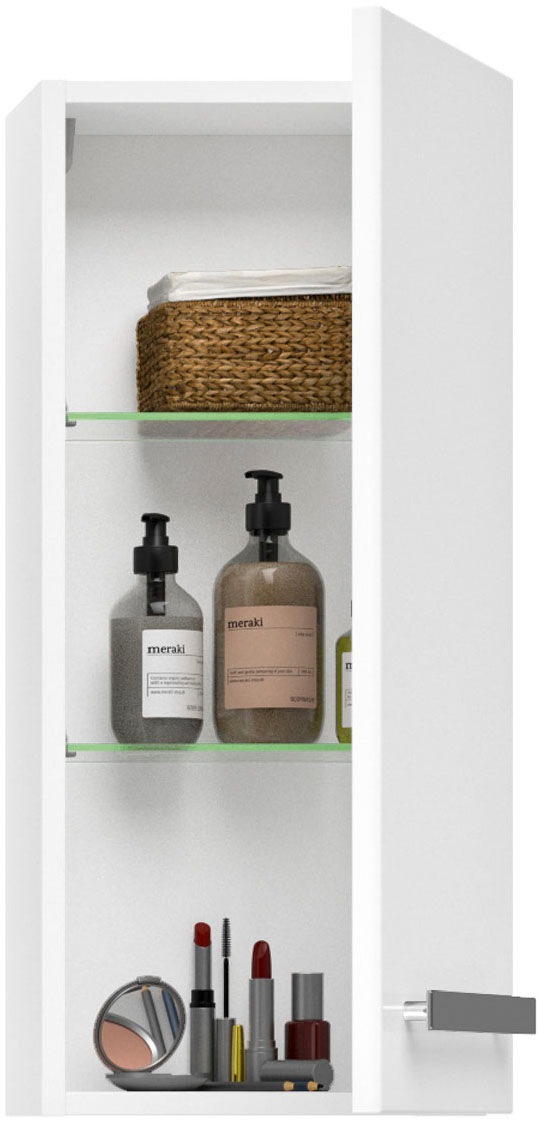 Saphir Badmöbel-Set »Serie 4005, vormontiert, Glaswaschbecken, Spiegelschrank« Set, 5 Stk. tlg.