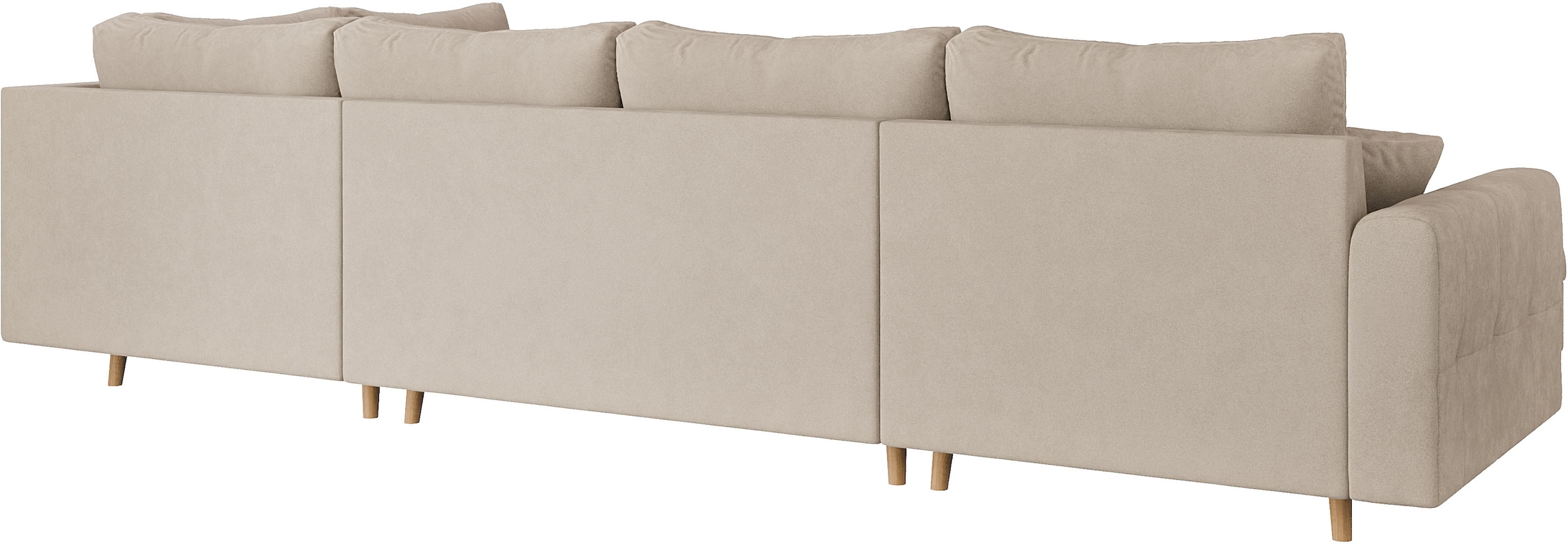 Home affaire Wohnlandschaft »CHARRE U-Form mit Ottomane, Maße B/T/H: 310/161/81 cm«, feine Steppung, lose Rücken- und Zierkissen, auch in Cord und Bouclé