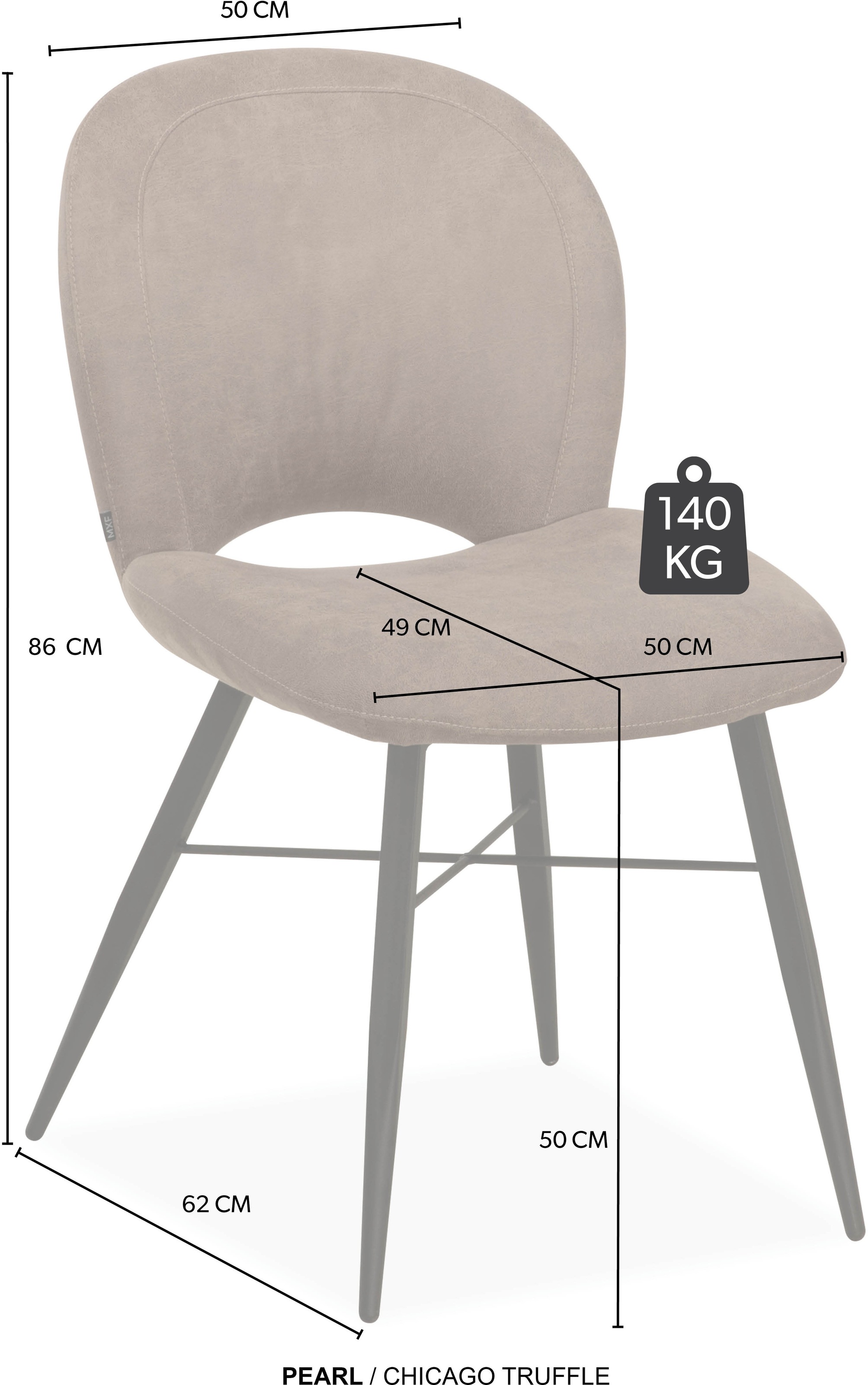 OMG Design Esszimmerstuhl »Pearl« (Set) 1 Stk.Esszimmerstuhl, pflegeleichter Bezug