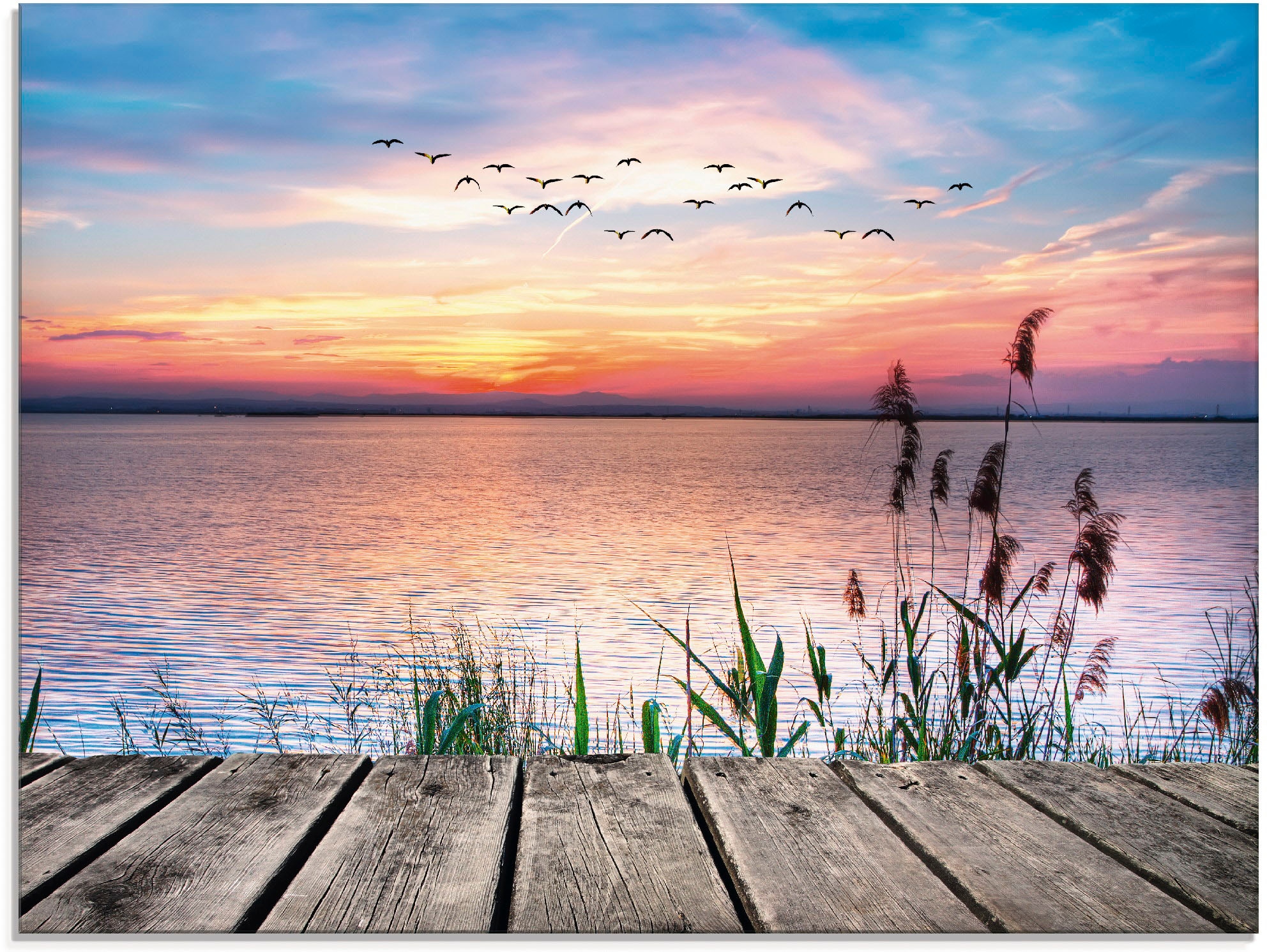 Artland Glasbild "Der See in den Farben der Wolken", Gewässer, (1 St.), in günstig online kaufen