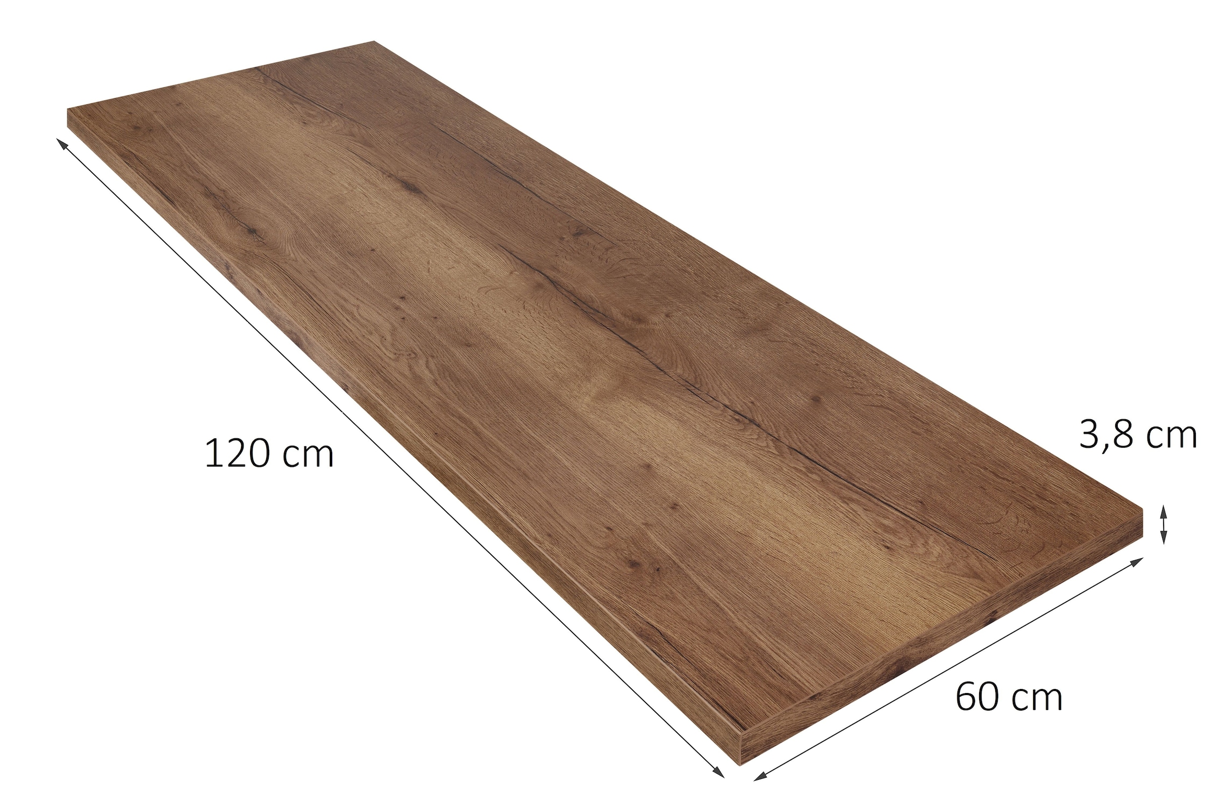 nobilia® Arbeitsplatte »APD60, 3,8 cm stark« von drei Seiten beschichtet, in drei Breiten: 180, 210 und 240 cm