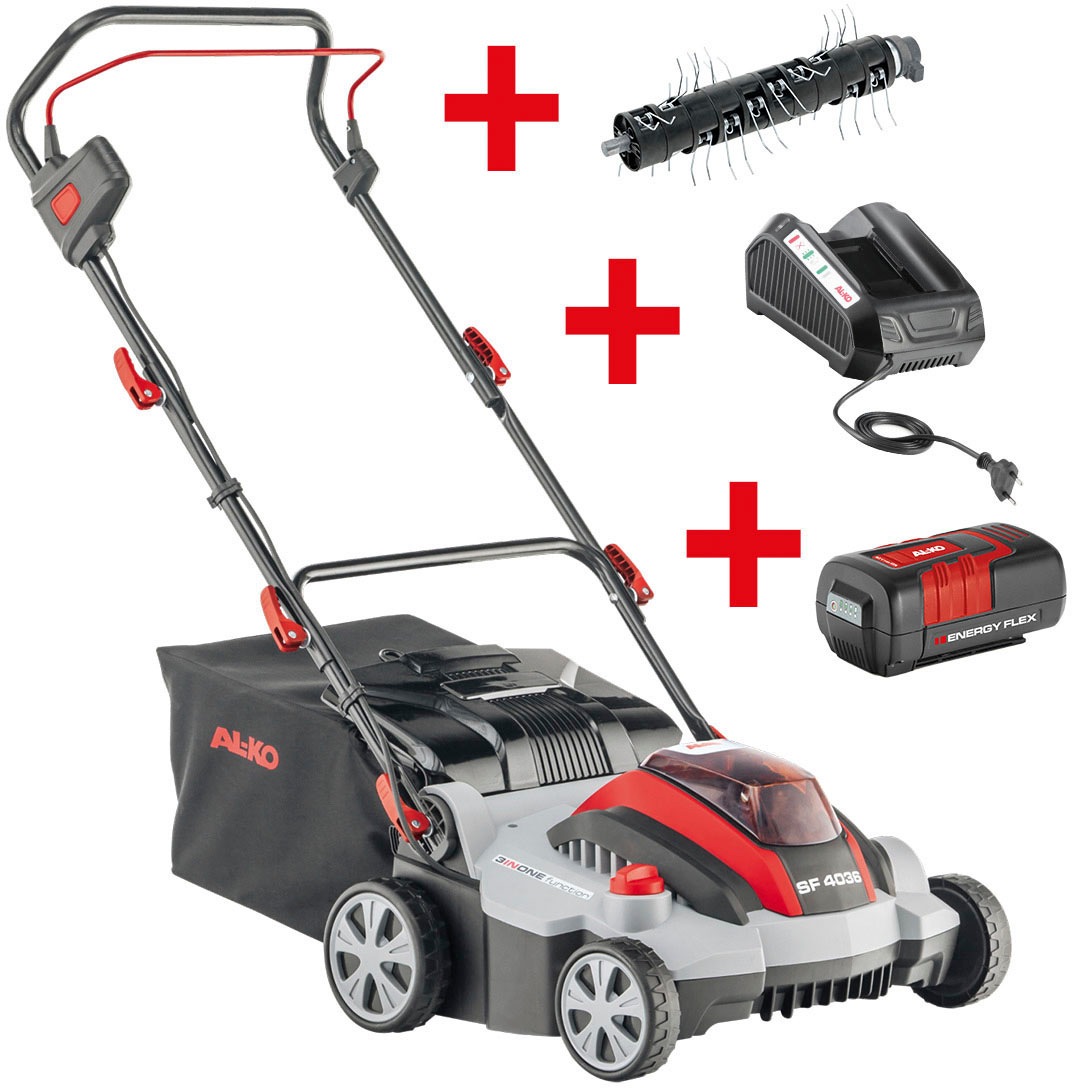 AL-KO Akku-Vertikutierer »SF 4036« inkl. Akku und Ladegerät grau Stabile Vertikutierwalze mit 12 Stahlmessern
