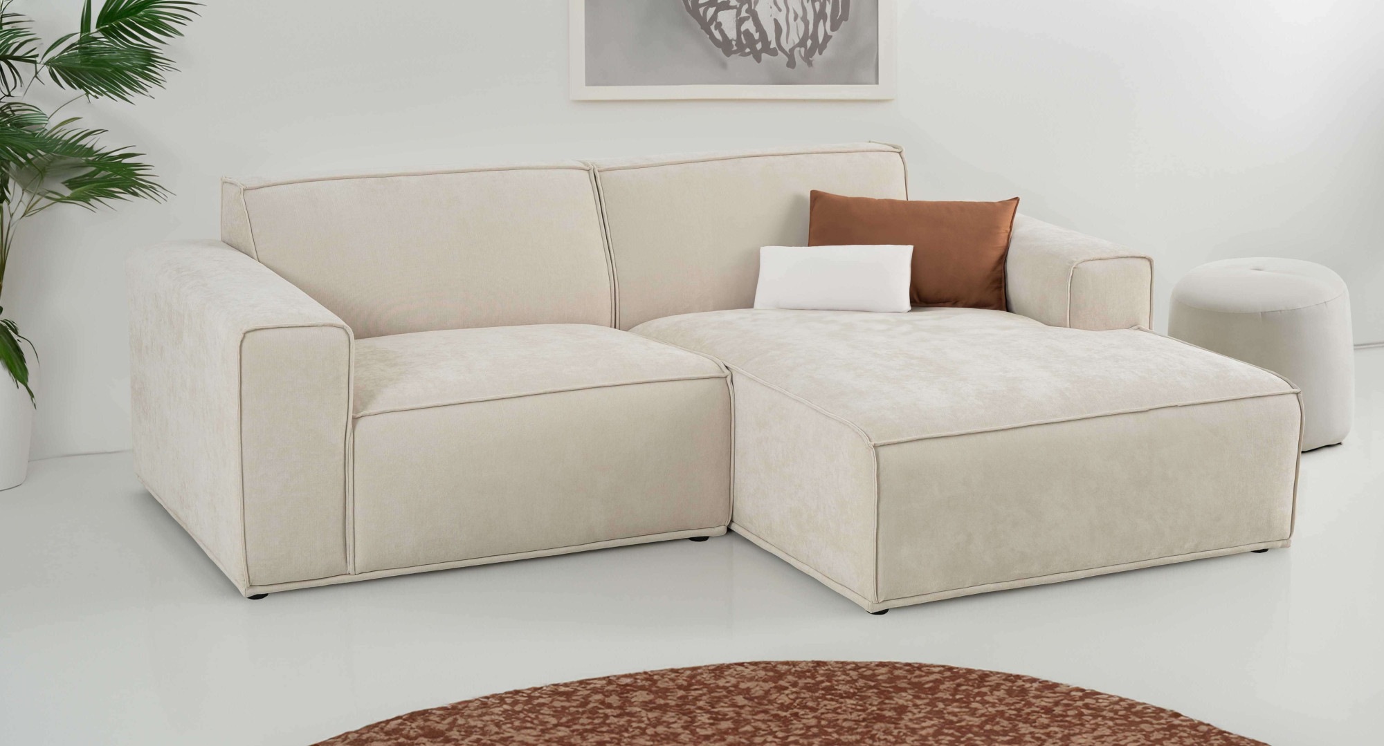 Home affaire Ecksofa »Avelin, 228 cm, L-Form, Chenille, Struktur-Boucle«, m günstig online kaufen