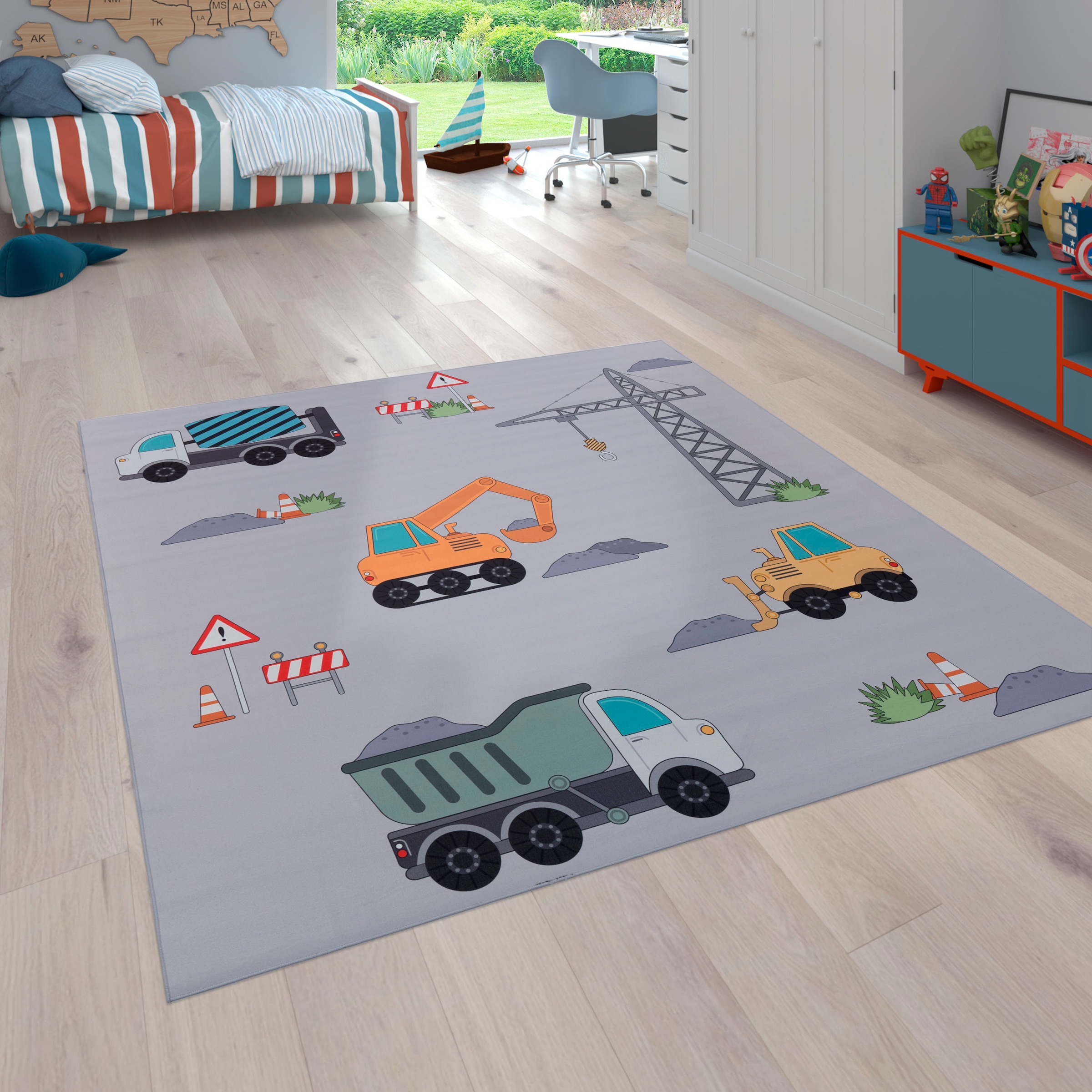 Paco Home Kinderteppich »Bino 579«, rechteckig, Spielteppich, Motiv Autos & günstig online kaufen