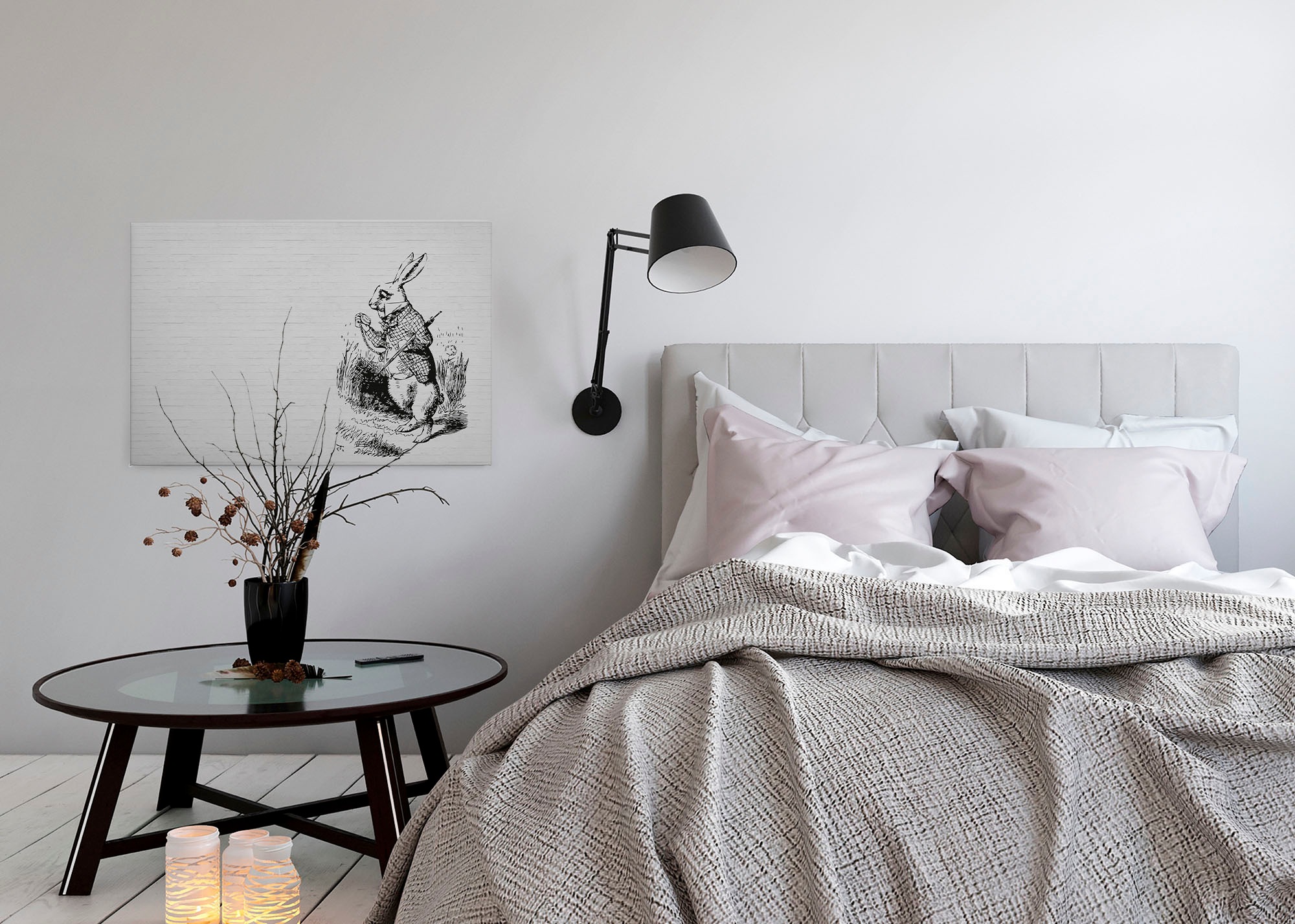 A.S. Création Leinwandbild »bunny« Kunst | Tiere 1 Stk. tlg. Schwarz-Weiß Zeichnung Hase Keilrahmen Leinwand-Bild Wohnzimmer modern