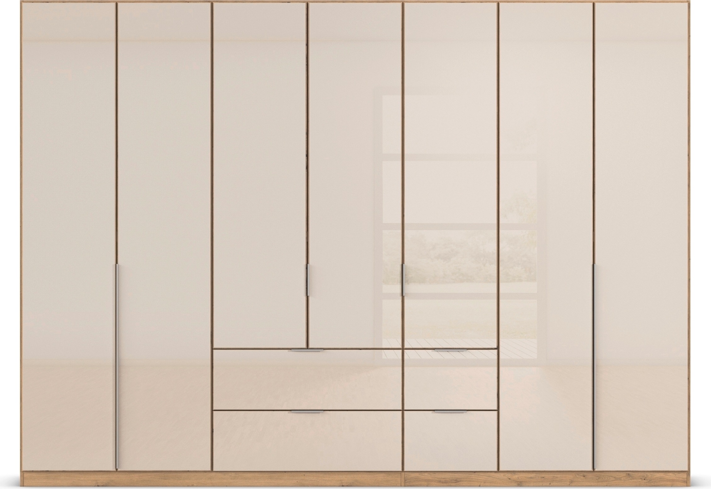 rauch Drehtürenschrank »Kleiderschrank Kleiderschränke Schrank Garderobe AGORDO mit Glasfront«, mit Außenschubkästen, in 6 Breiten und 2 Höhen MADE IN GERMANY