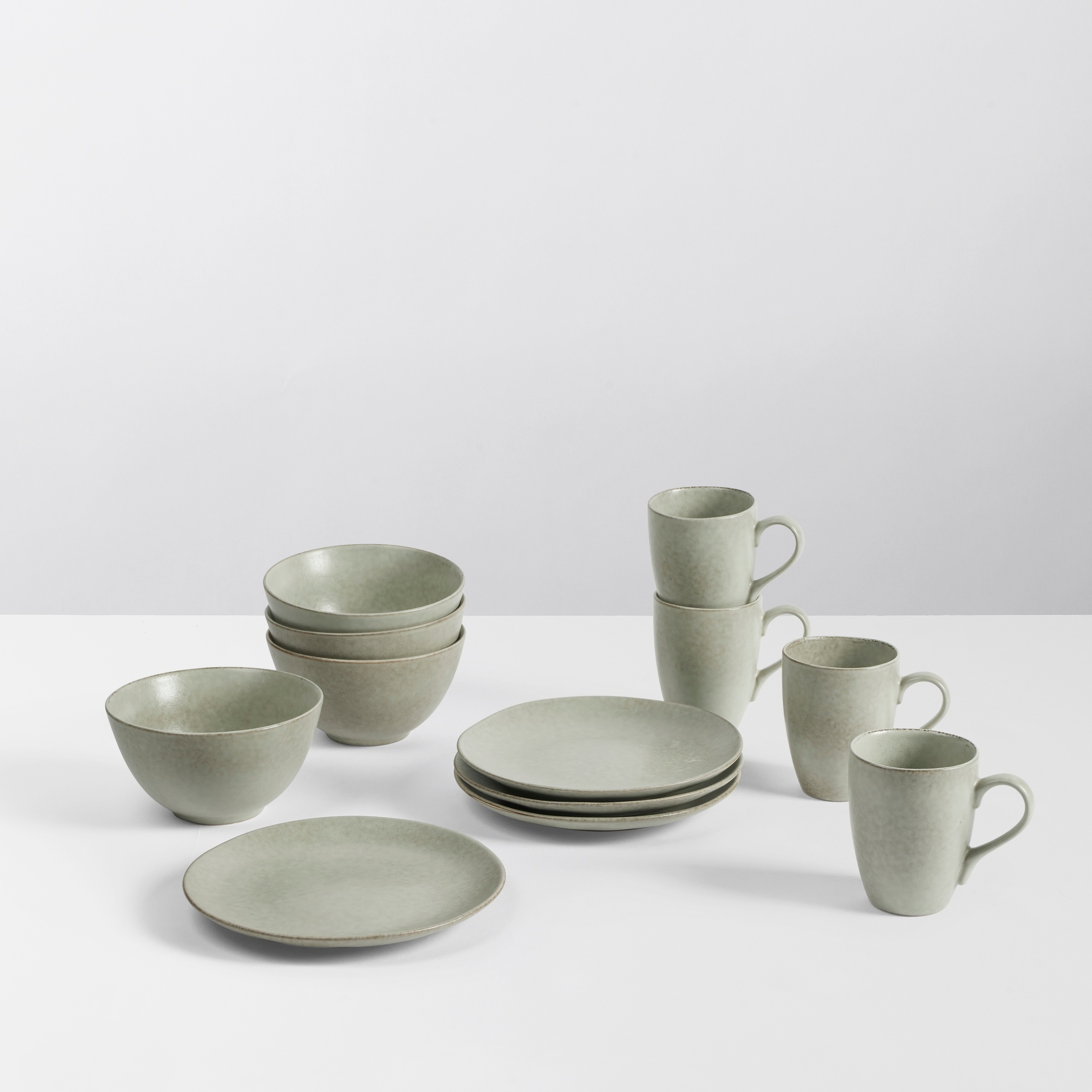 Broste Copenhagen Frühstücks-Geschirrset »Nordic Marsh, inklusive Serviette Wilhemina«, (Set, 16 tlg.), Beliebte Geschirr Sets Exclusiv mit Geschenk