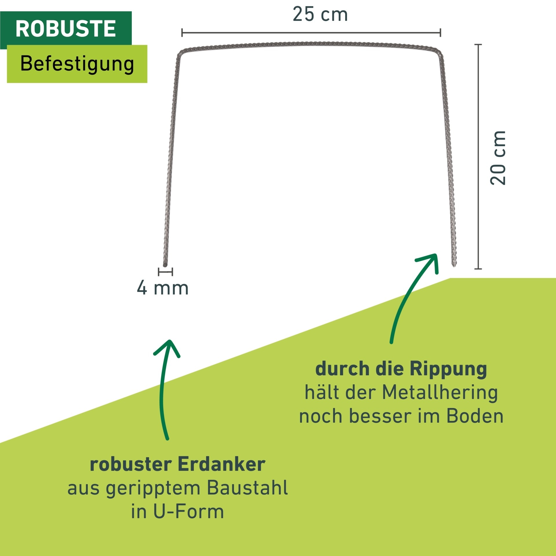 Windhager Bodenanker »Metall-Heringe gerippt« Set, 100 Stk. tlg. zur Befestigung von Vliesen und Folien