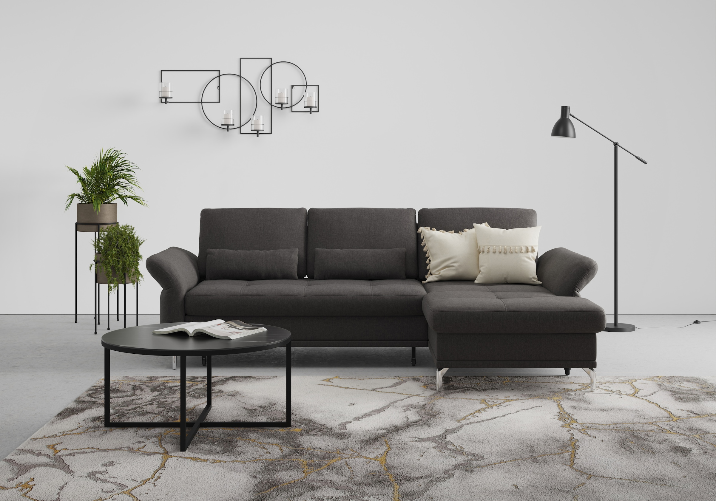 Home affaire Ecksofa »Palm Beach L-Form« Federkern, mit Sitztiefenverstellu günstig online kaufen