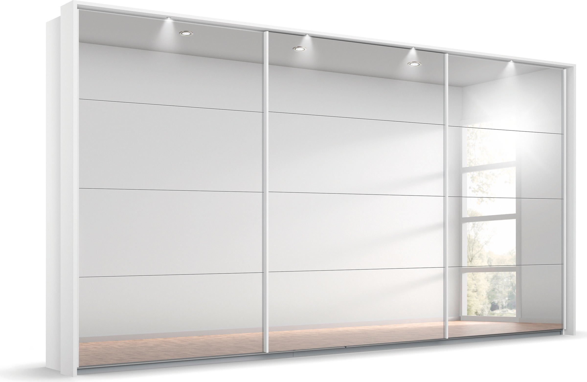 rauch Schwebetürenschrank »Oteli«, mit Spiegelfront und Passepartout optional mit Beleuchtung