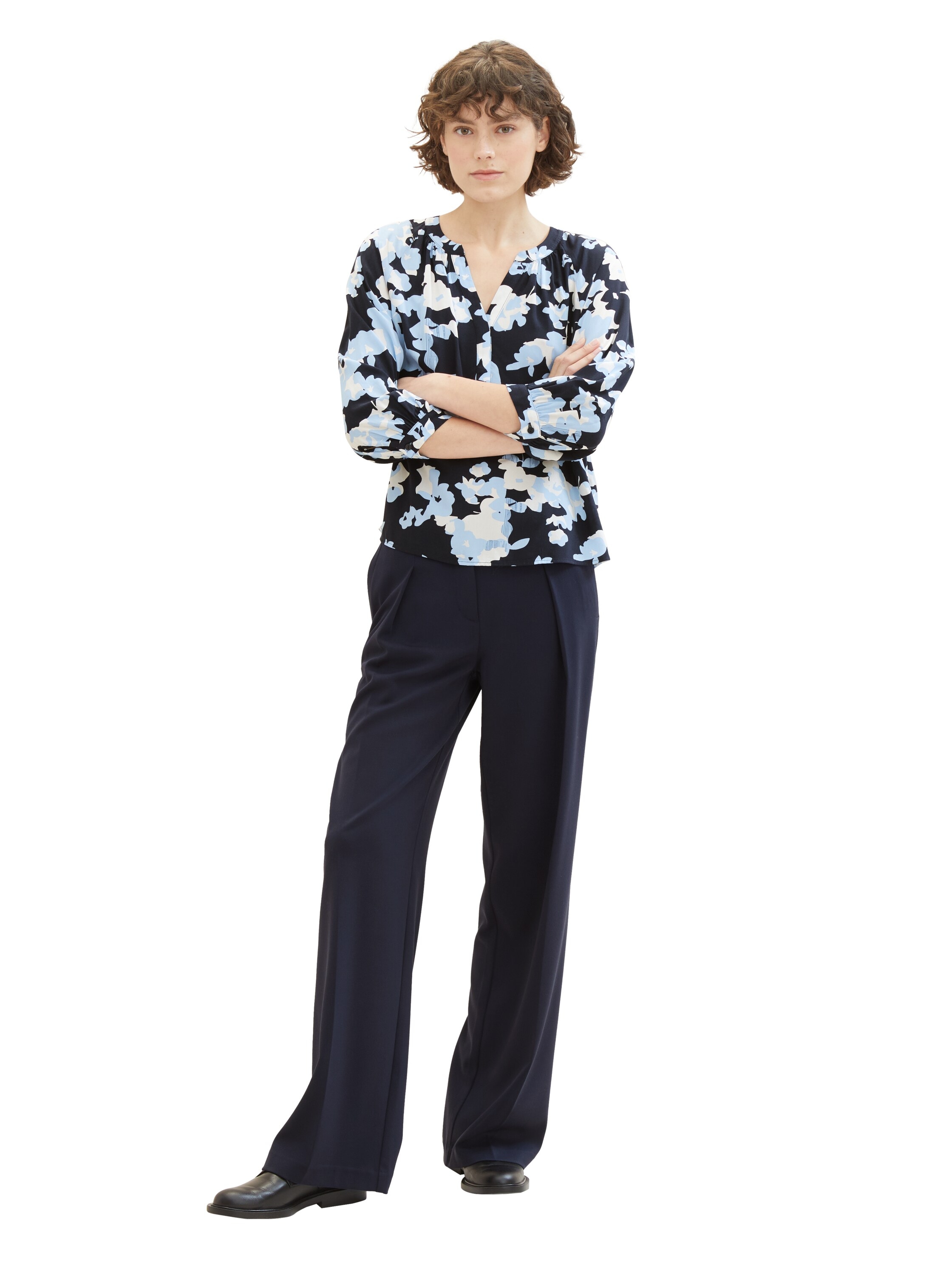 TOM TAILOR Druckbluse, mit Serafino-Kragen