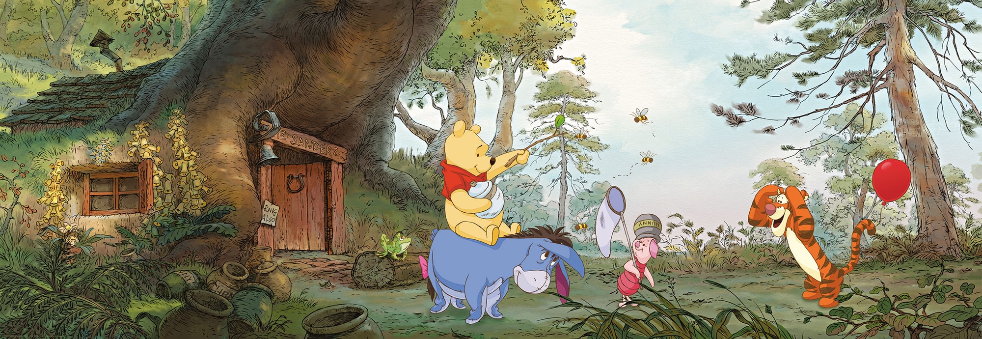 Fototapete »Fototapete«, bedruckt, Fototapete - Pooh´s House - Größe 368 x 127 cm